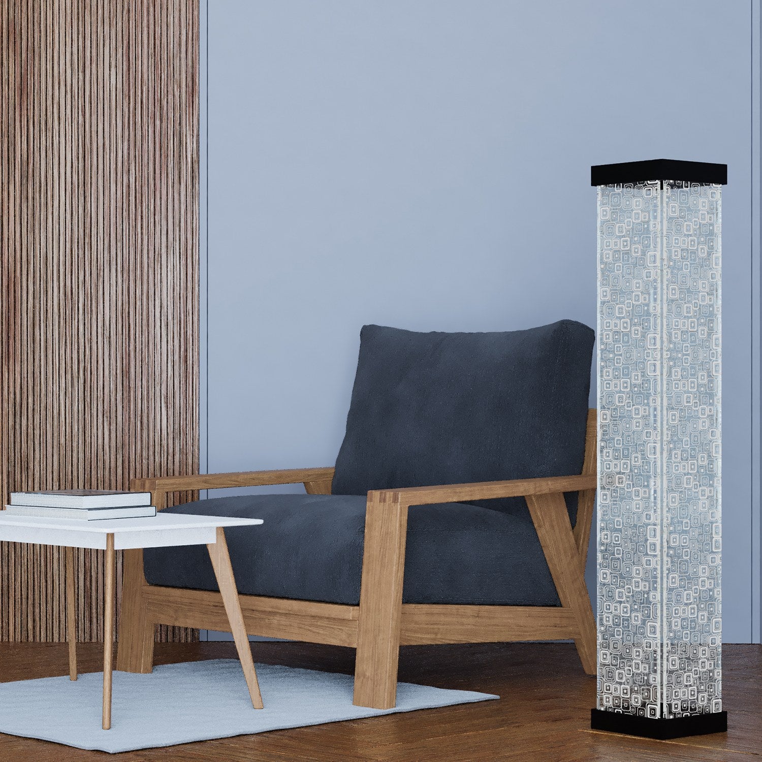 Candeeiro de Pé – 108 cm – Preto – Acrílico e Alumínio