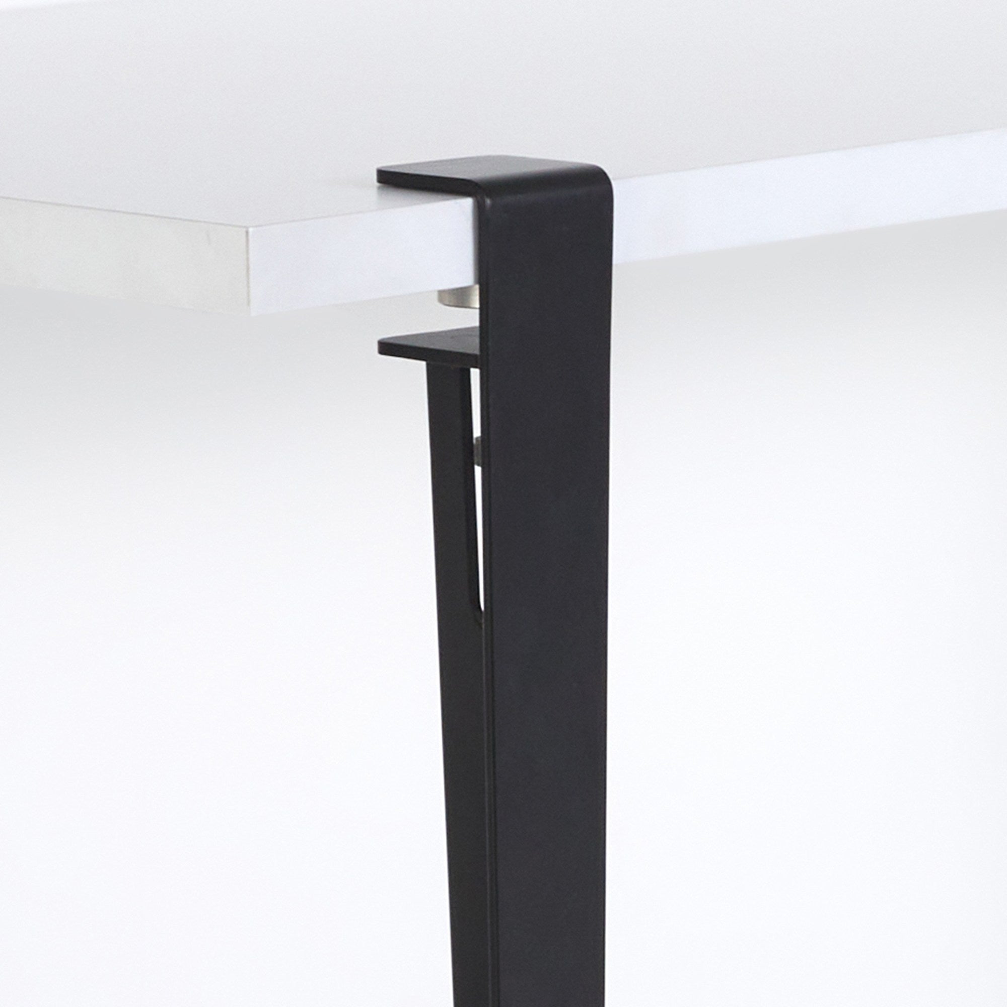 Mesa de Jantar Moderna Branca e Preta para 4 Pessoas - Montagem Rápida e Fácil com Pernas de Aço