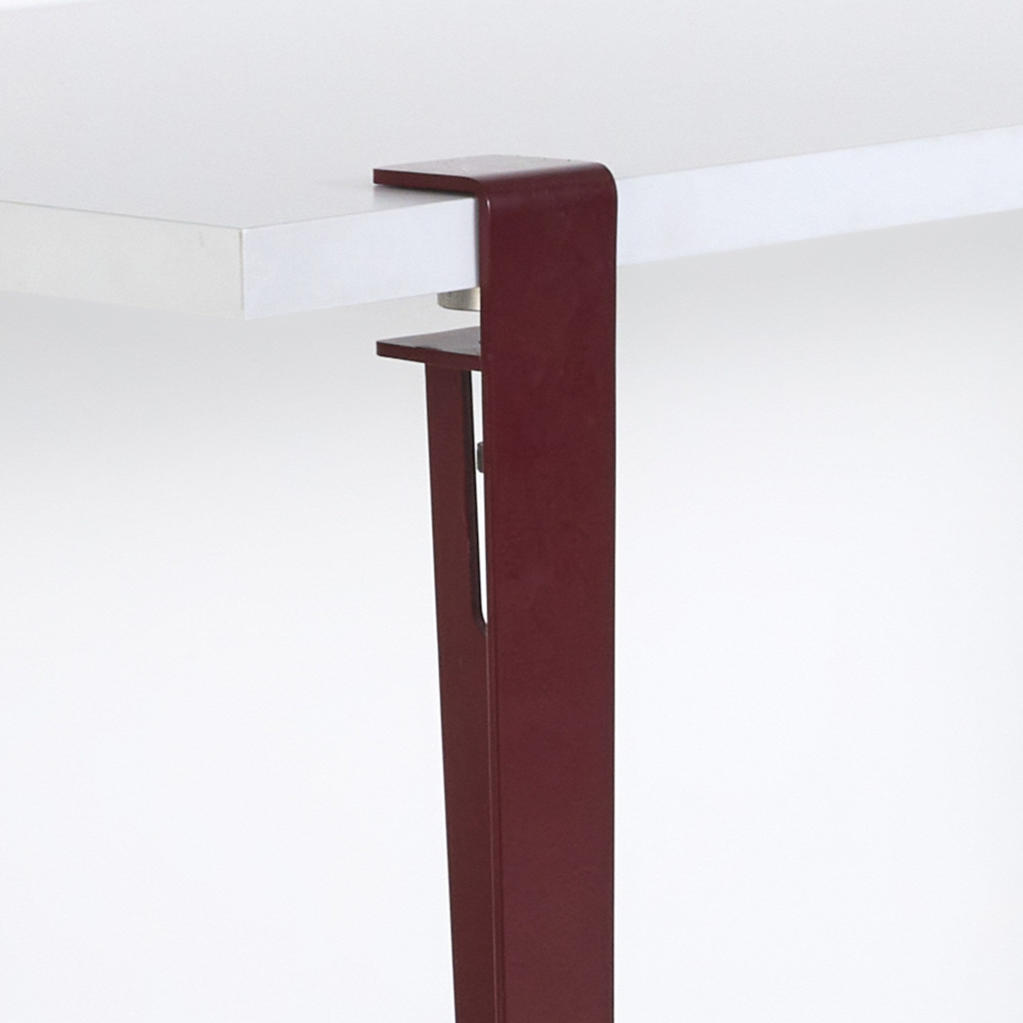 Mesa de Jantar Branca e Bordeaux para 4 Pessoas - Montagem Rápida e Fácil com Pernas de Aço Preto