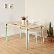 Mesa de Jantar Moderna em Verde Menta - 4 Lugares com Pernas de Aço e Montagem Rápida