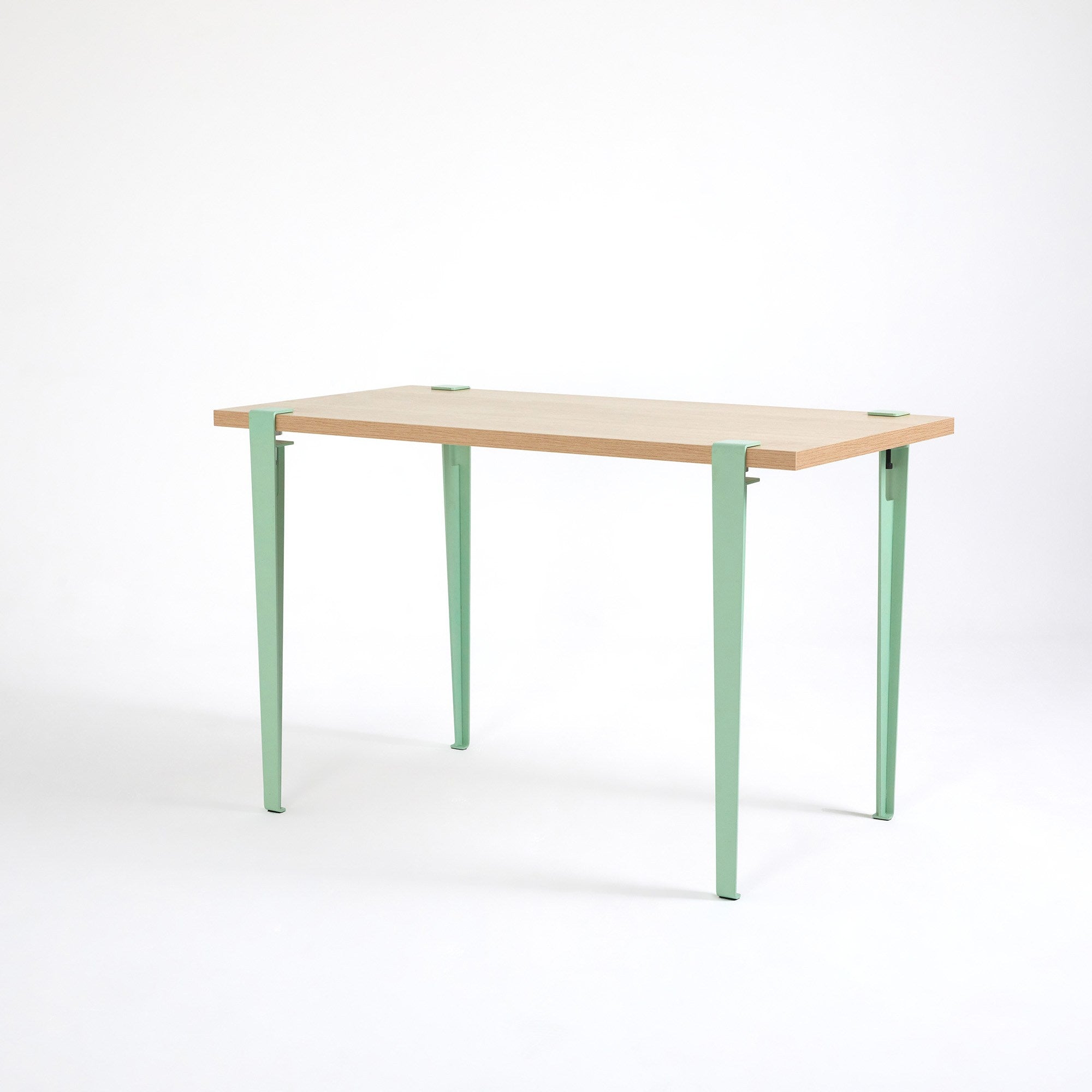 Mesa de Jantar Moderna em Verde Menta - 4 Lugares com Pernas de Aço e Montagem Rápida