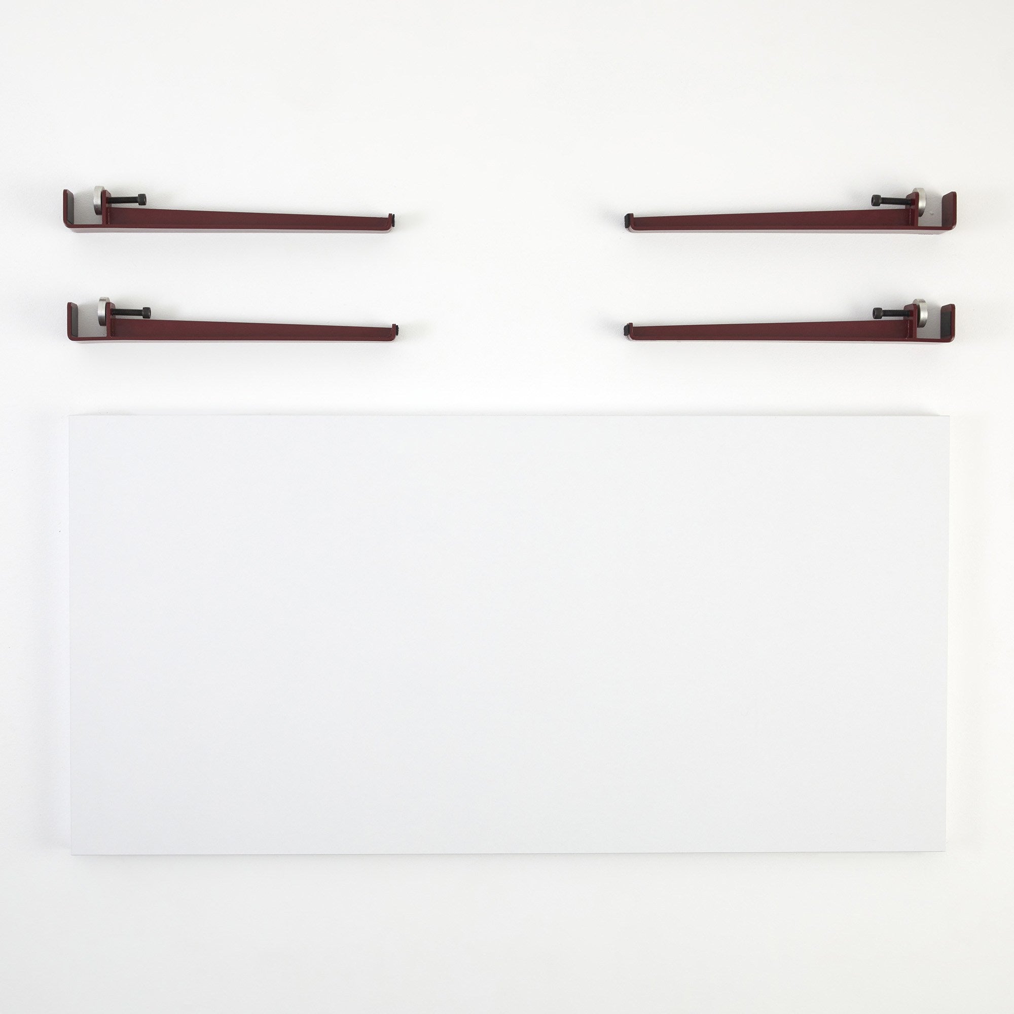 Mesa de Centro Moderna Branca e Bordeaux com Pernas de Aço - Montagem Rápida e Fácil 120x60cm