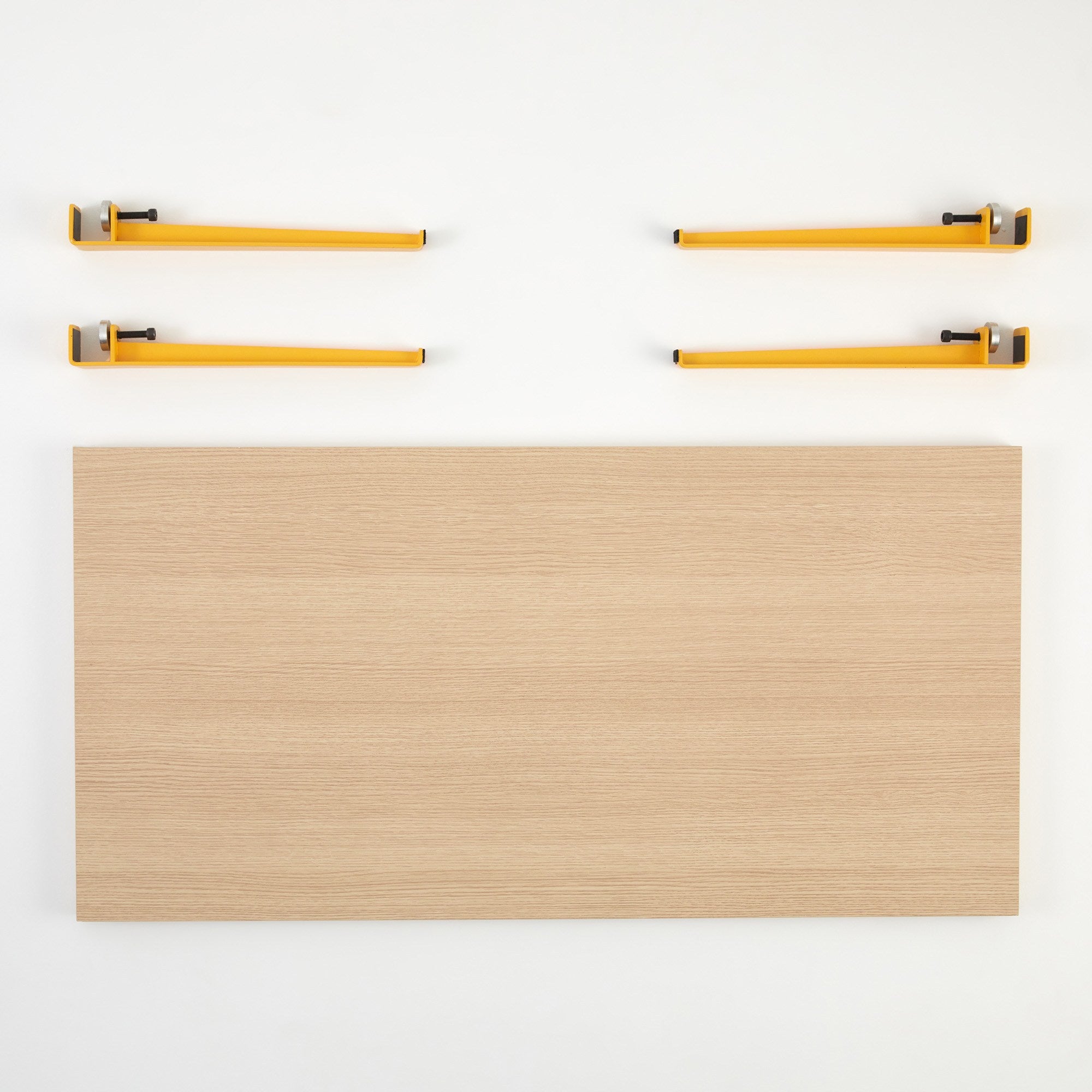 Mesa de Centro Amarela em Madeira com Pernas de Aço - Montagem Rápida e Fácil 120x60cm