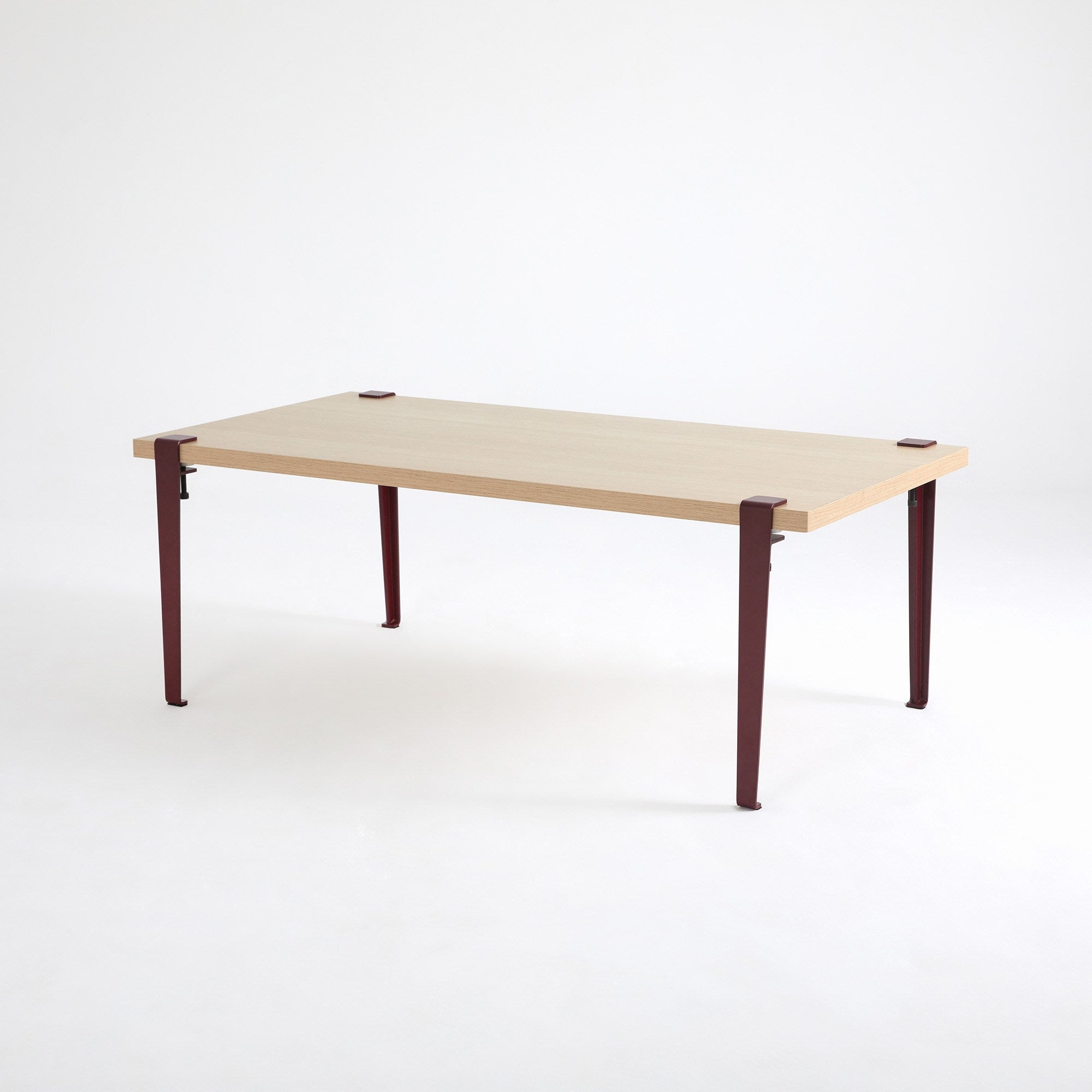 Mesa de Centro em Madeira Burgundy com Pernas de Aço - Montagem Rápida e Fácil 120x60cm