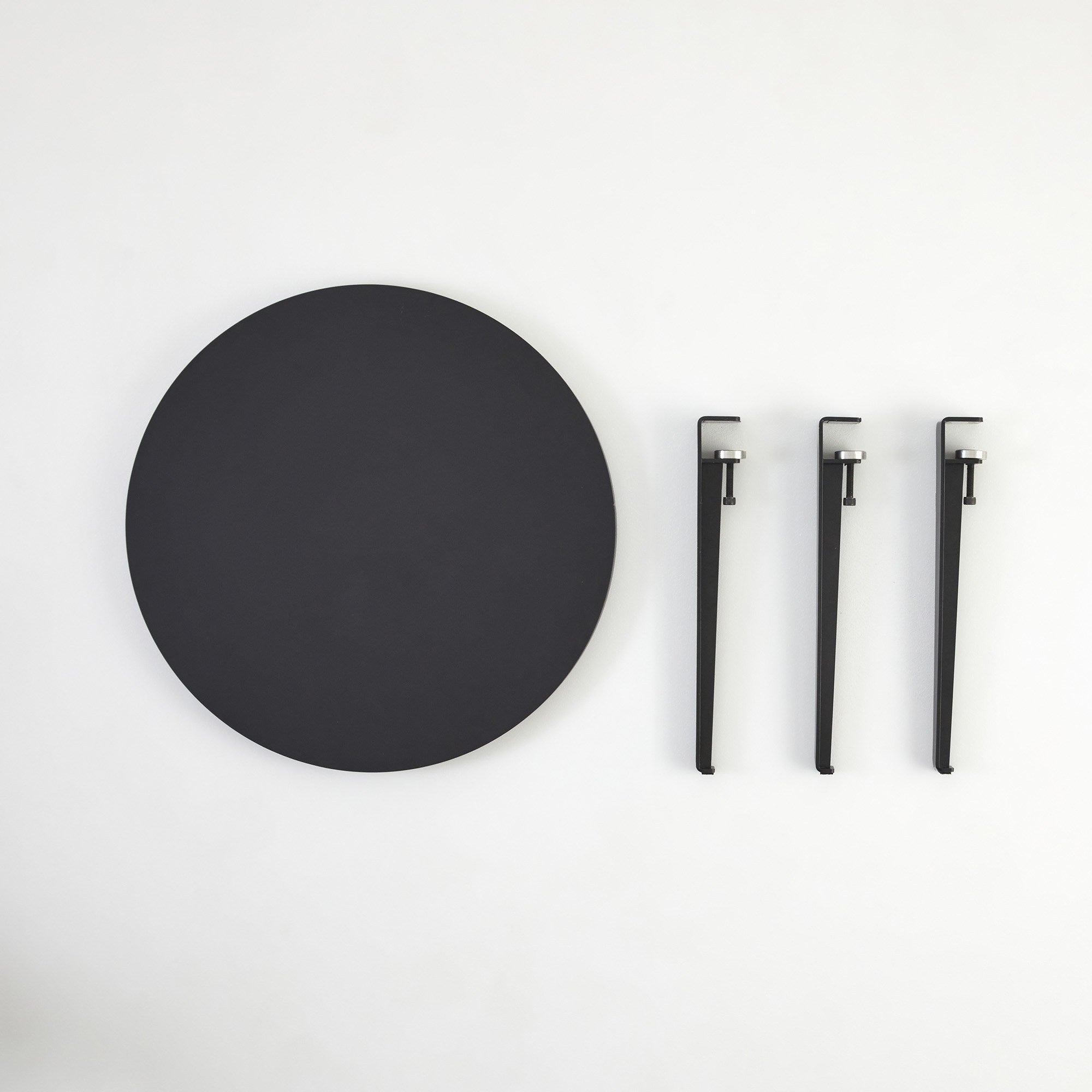 Mesa de Centro Redonda Preta 60cm - Montagem Rápida e Fácil com Pernas de Aço