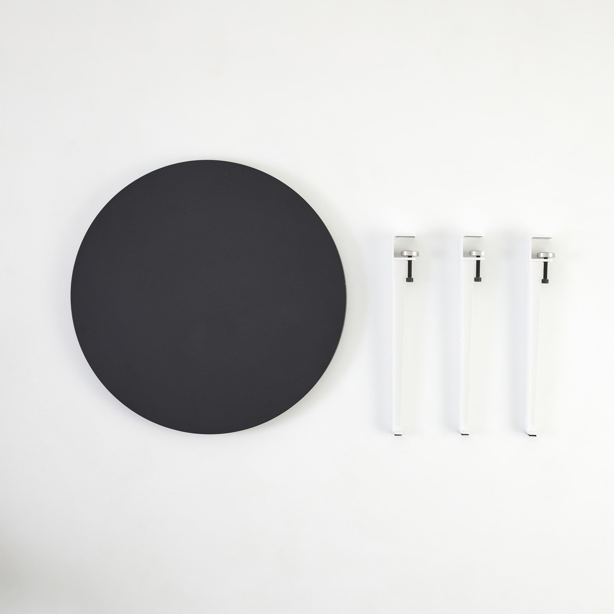 Mesa de Centro Redonda 60cm - Design Moderno Antracite e Branco com Pernas de Aço - Montagem Rápida e Fácil