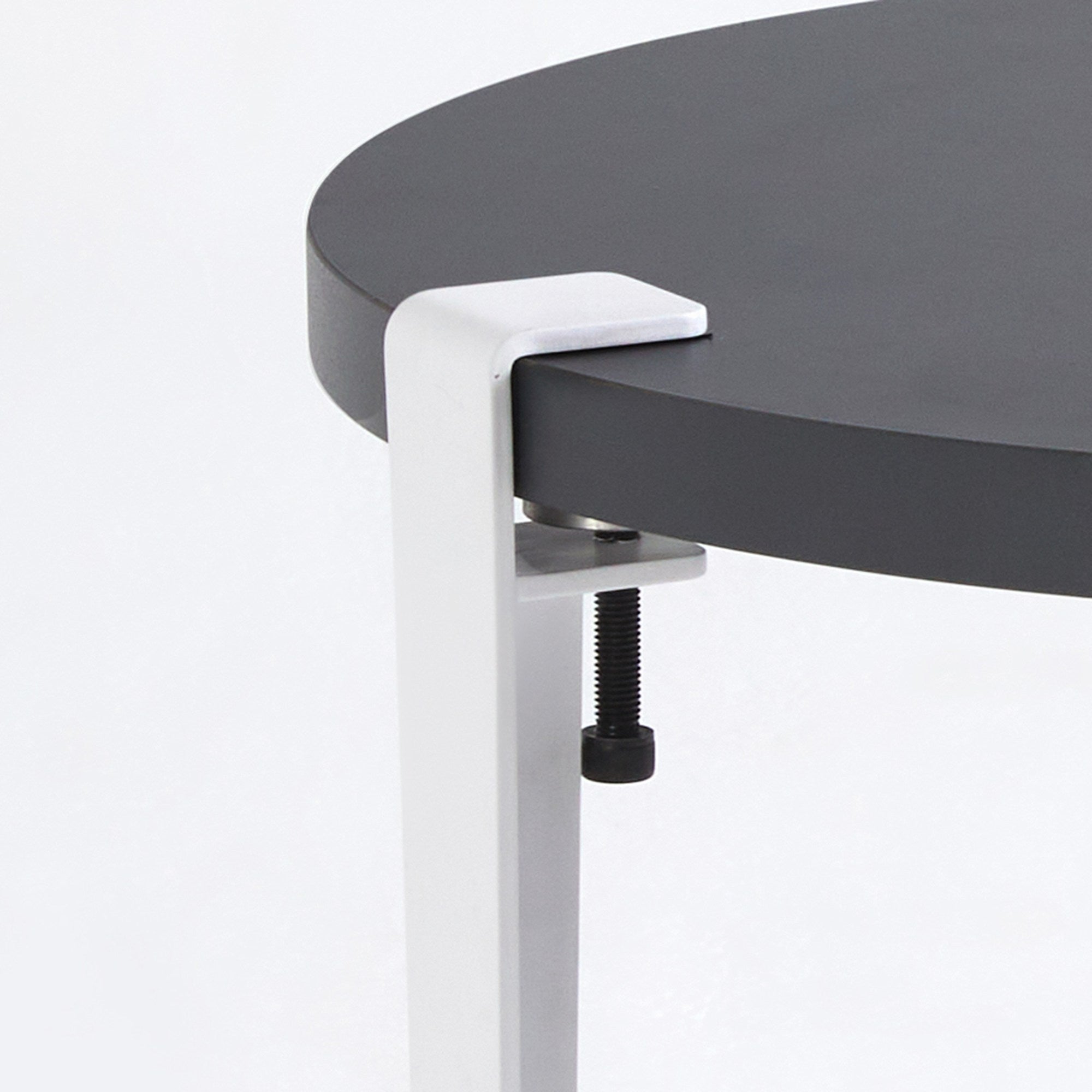 Mesa de Centro Redonda 60cm - Design Moderno Antracite e Branco com Pernas de Aço - Montagem Rápida e Fácil