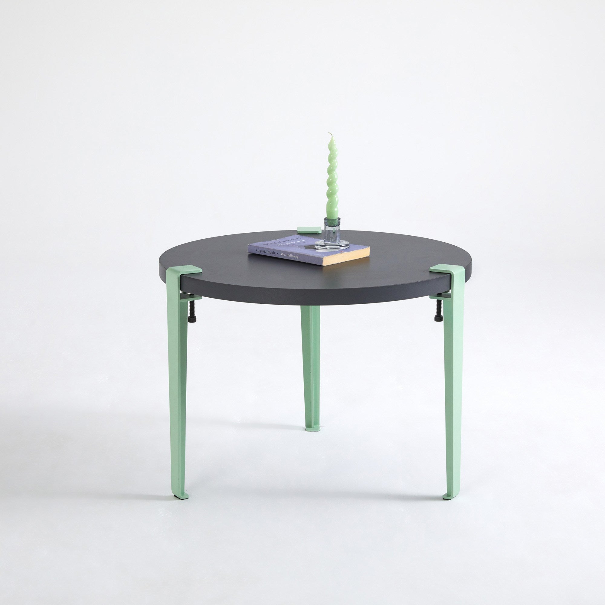 Mesa de Centro Redonda 60cm com Pernas de Aço - Montagem Rápida e Fácil