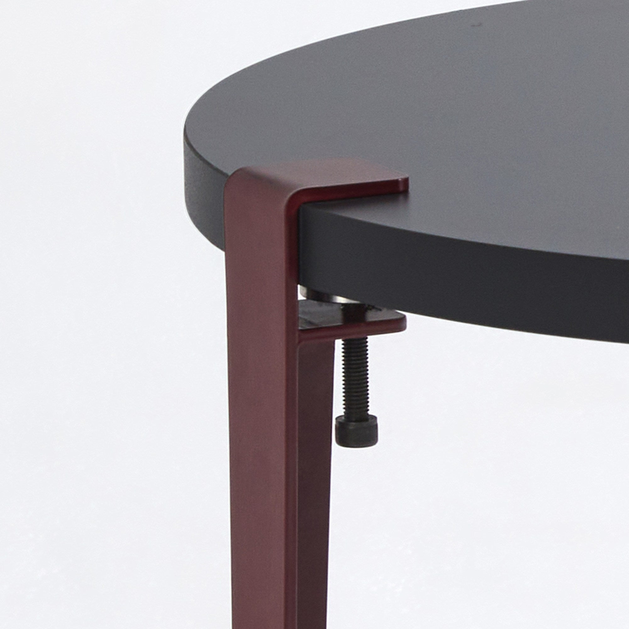 Mesa de Centro Redonda 60cm com Pernas de Aço - Montagem Rápida e Fácil - Disponível em Antracite e Vermelho Bordô