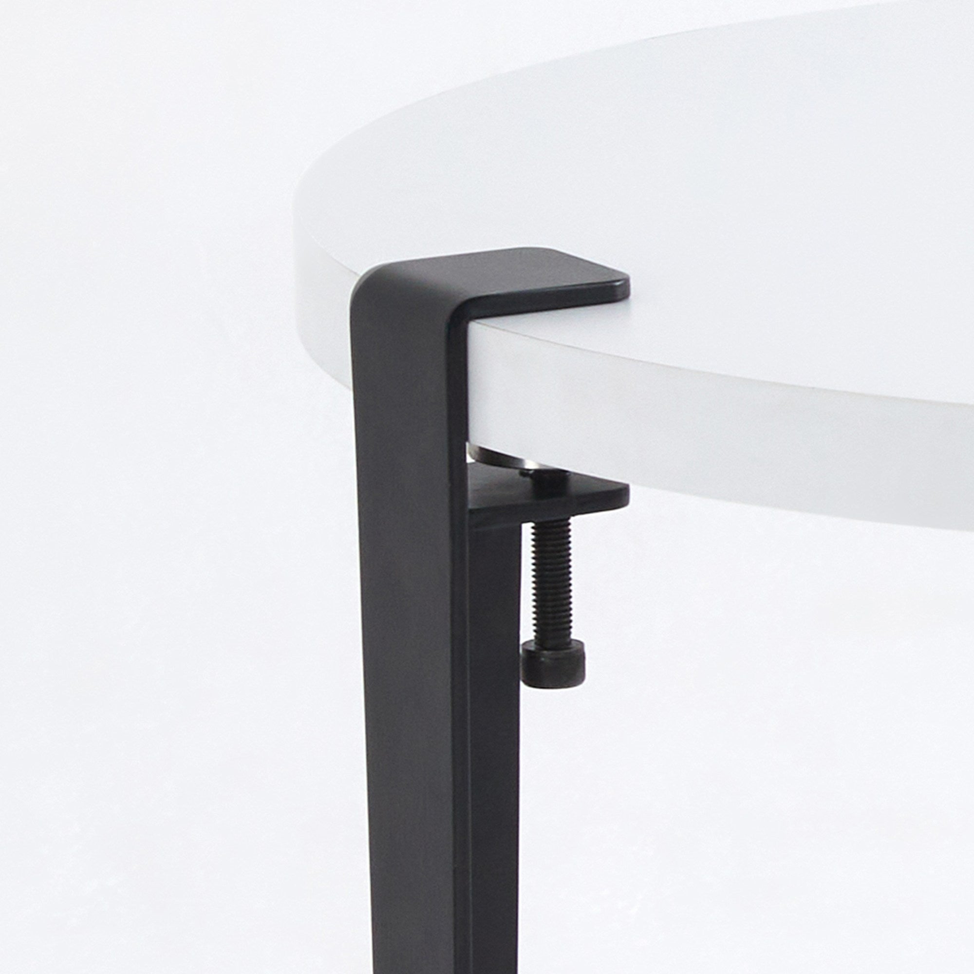 Mesa de Centro Redonda 60cm - Montagem Rápida e Fácil - Branco/Preto com Pernas de Aço