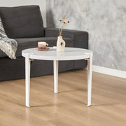 Mesa de Centro Branca 60cm - Montagem Rápida e Fácil com Pernas de Aço Pretas
