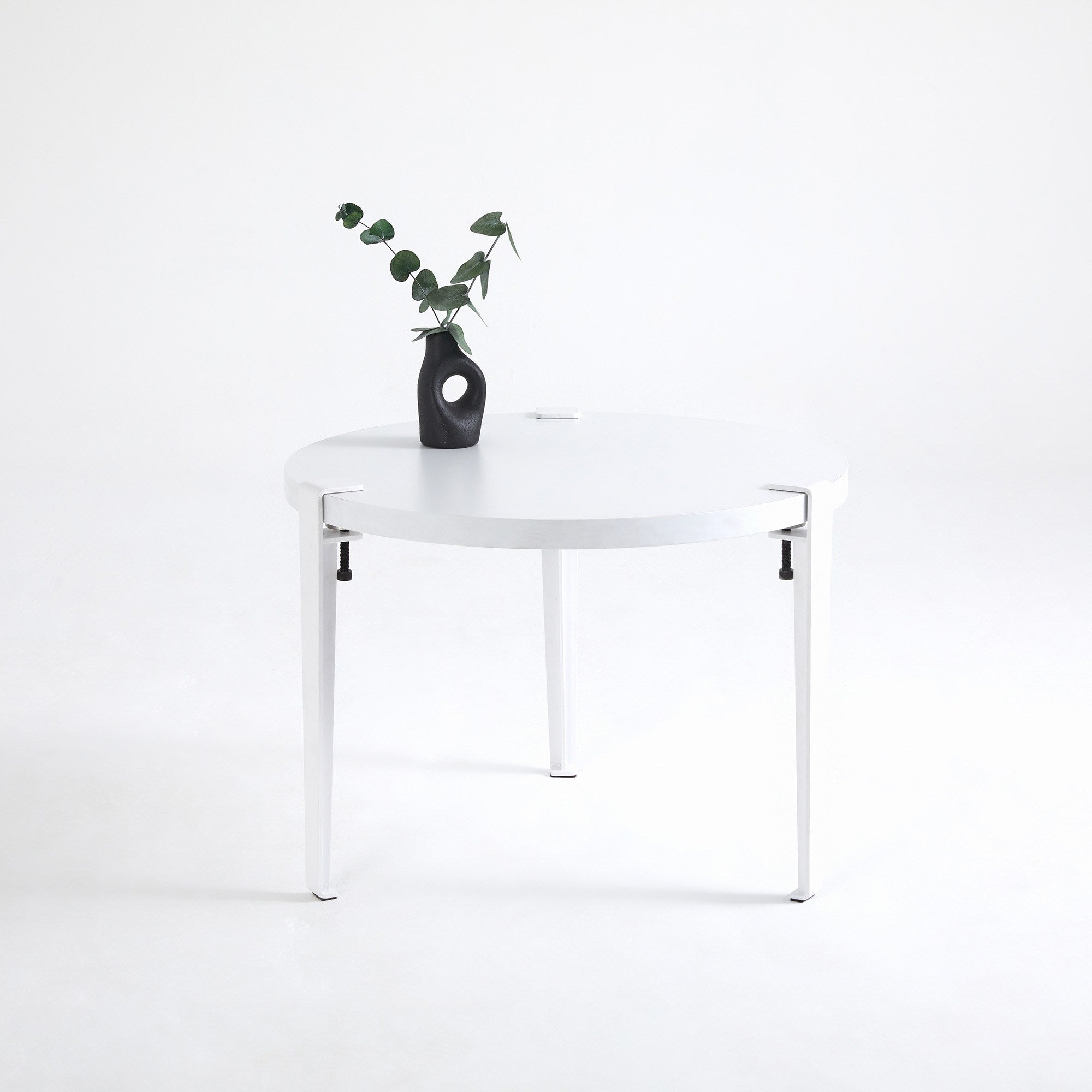 Mesa de Centro Branca 60cm - Montagem Rápida e Fácil com Pernas de Aço Pretas