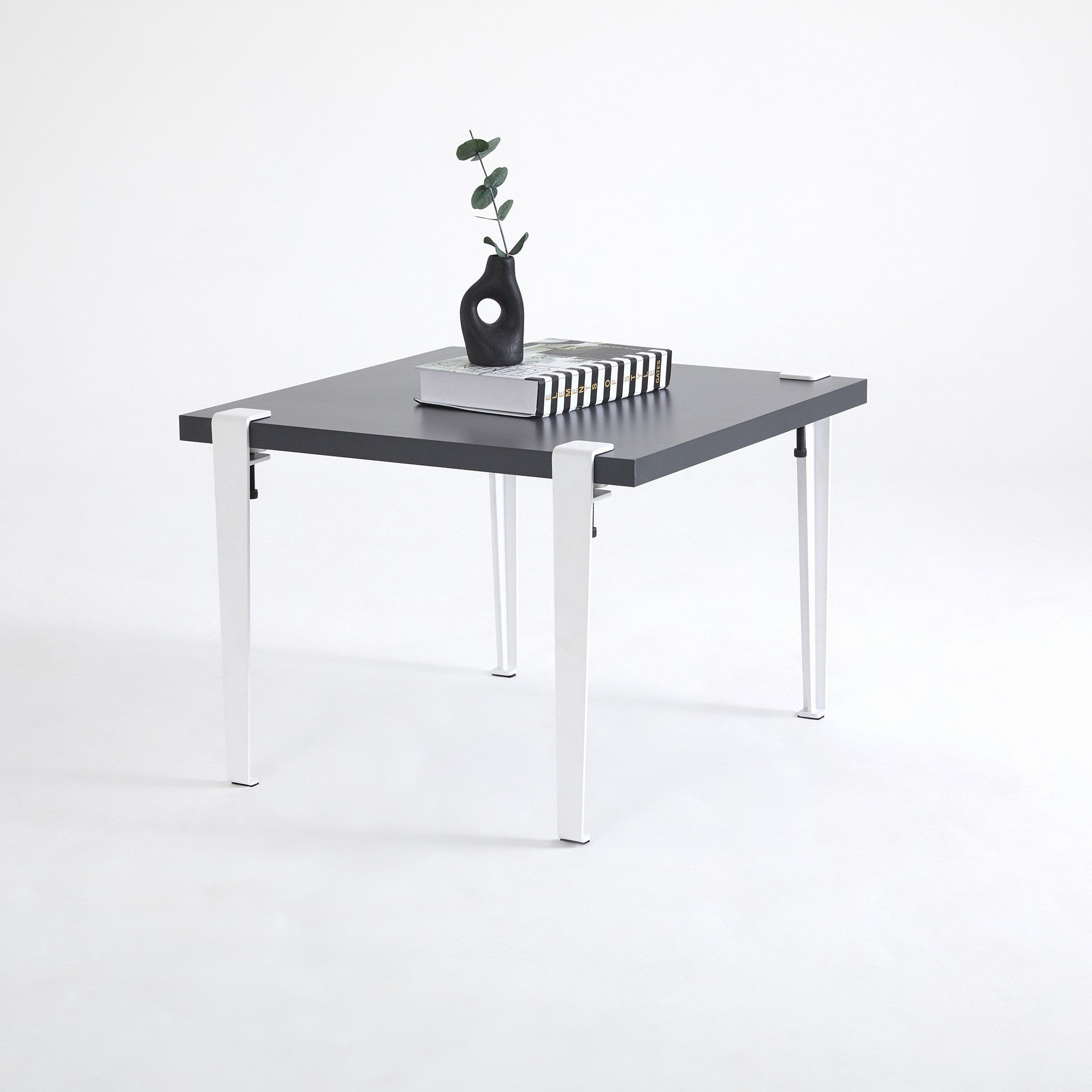 Mesa de Centro Redonda 60cm com Pernas de Aço - Montagem Rápida e Fácil