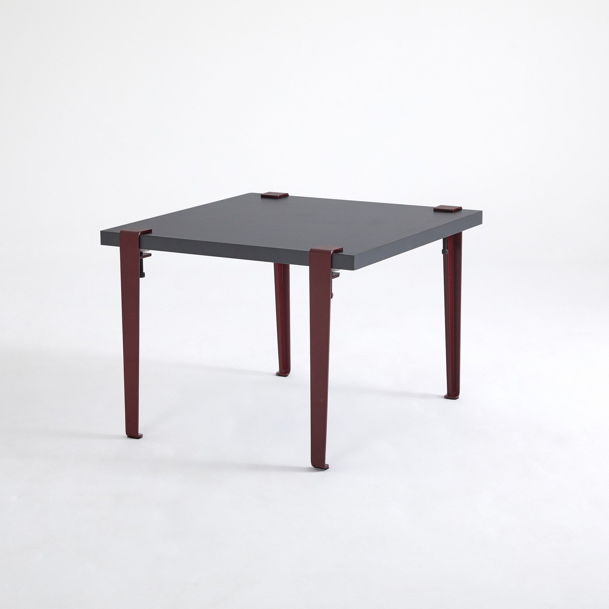 Mesa de Centro Redonda 60cm com Pernas de Aço - Montagem Rápida e Fácil - Disponível em Antracite e Vermelho Bordô