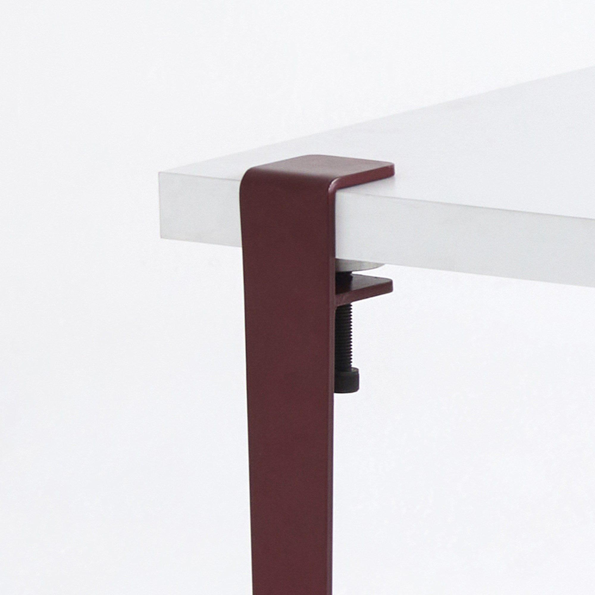 Mesa de Centro Redonda Branca e Bordeaux 60cm - Montagem Rápida e Fácil com Pernas de Aço Preto