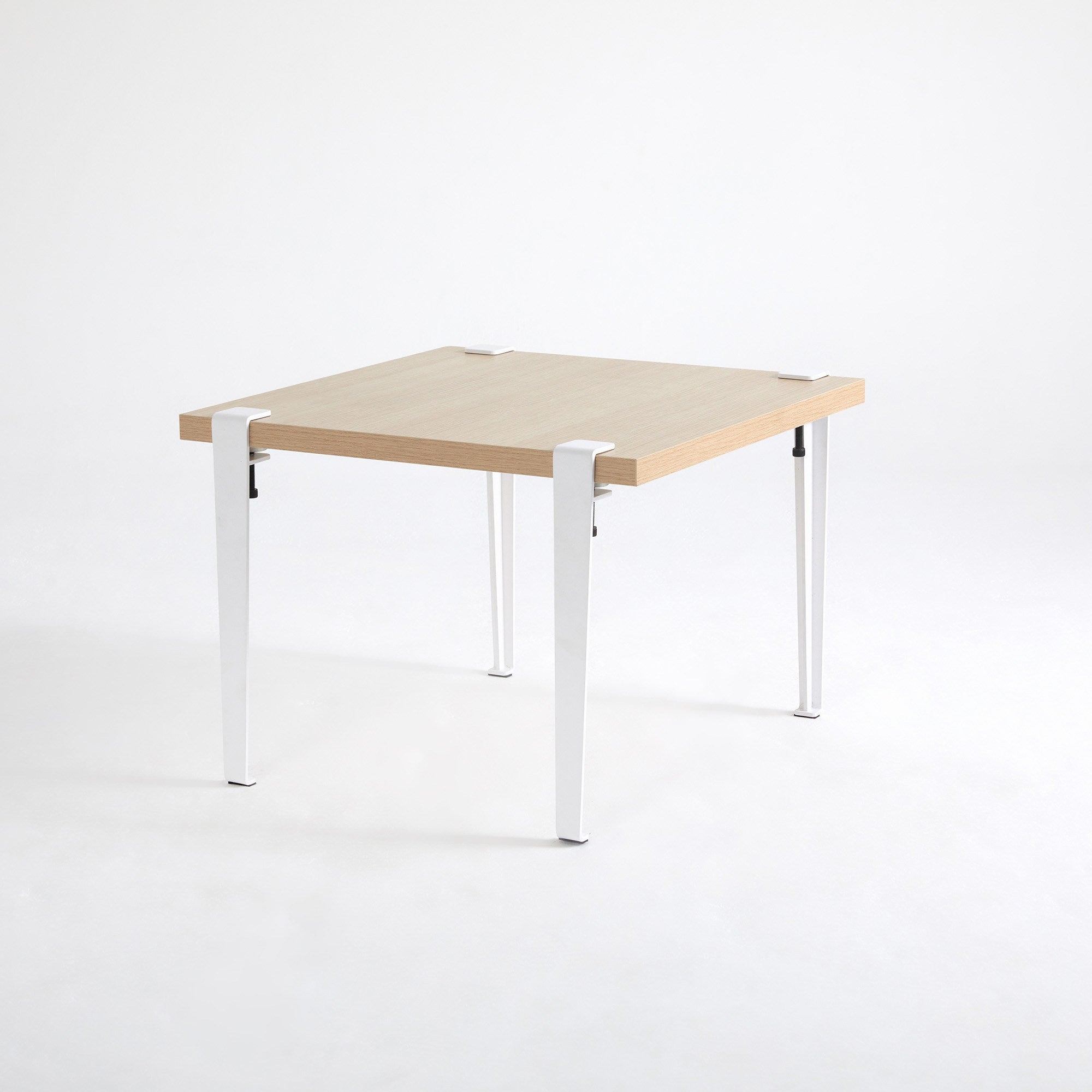 Mesa de Centro Redonda Branca 60cm - Montagem Rápida com Pernas de Aço Preto