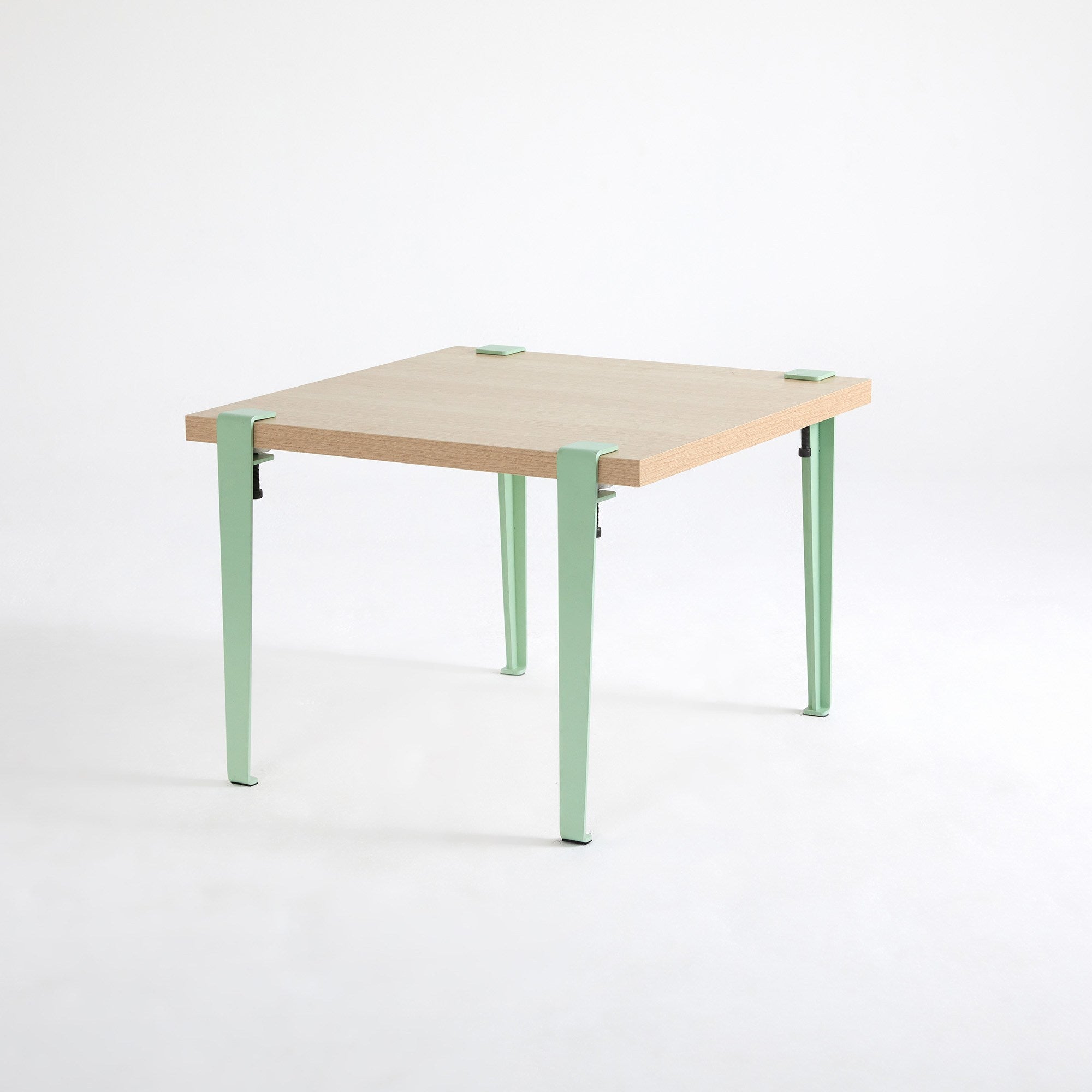 Mesa de Centro Redonda Verde Menta com Pernas de Aço - Montagem Rápida e Fácil 60cm