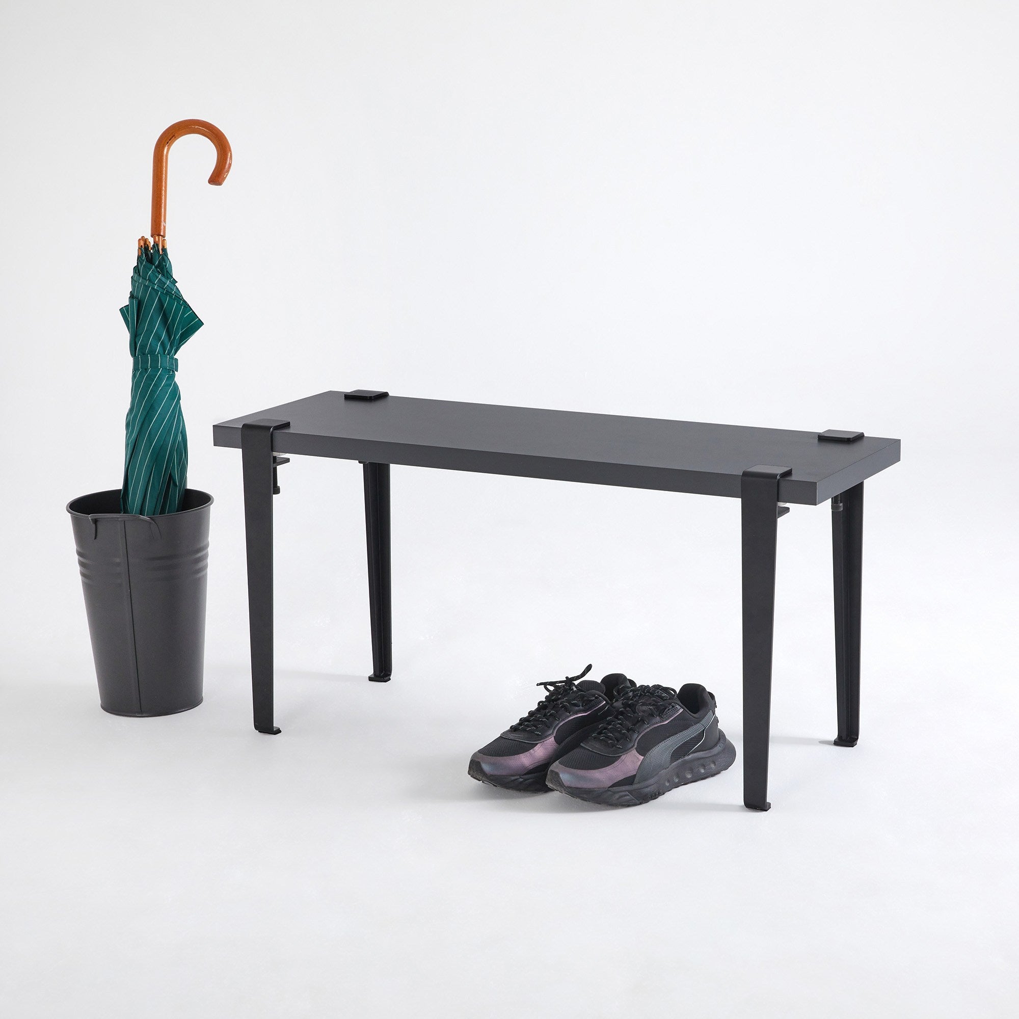 Mesa de Apoio Antracite com Pernas de Aço - Montagem Rápida e Fácil 90x45x30cm