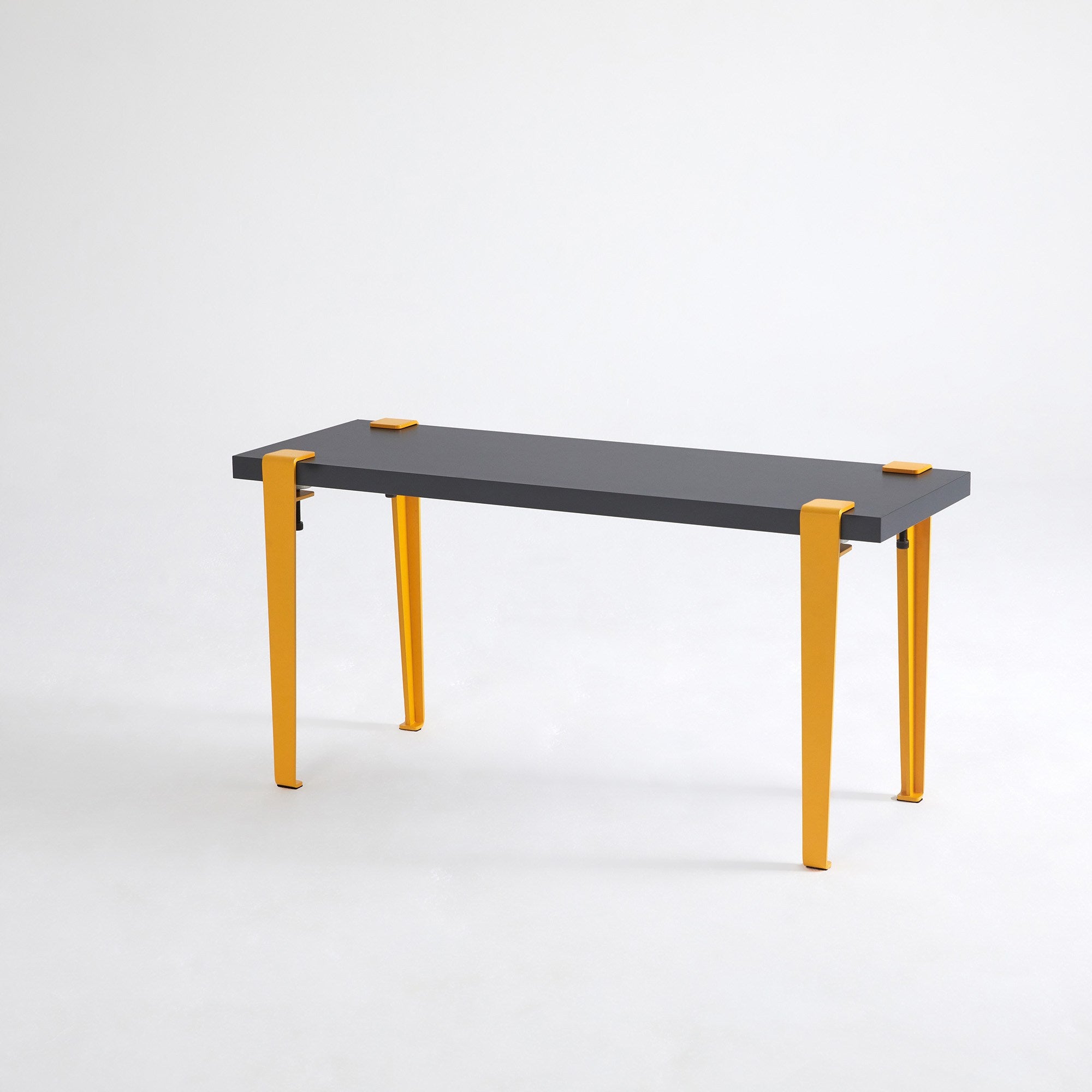 Mesa de Apoio Antracite e Amarela com Pernas de Aço - Montagem Rápida e Fácil 90x45x30cm