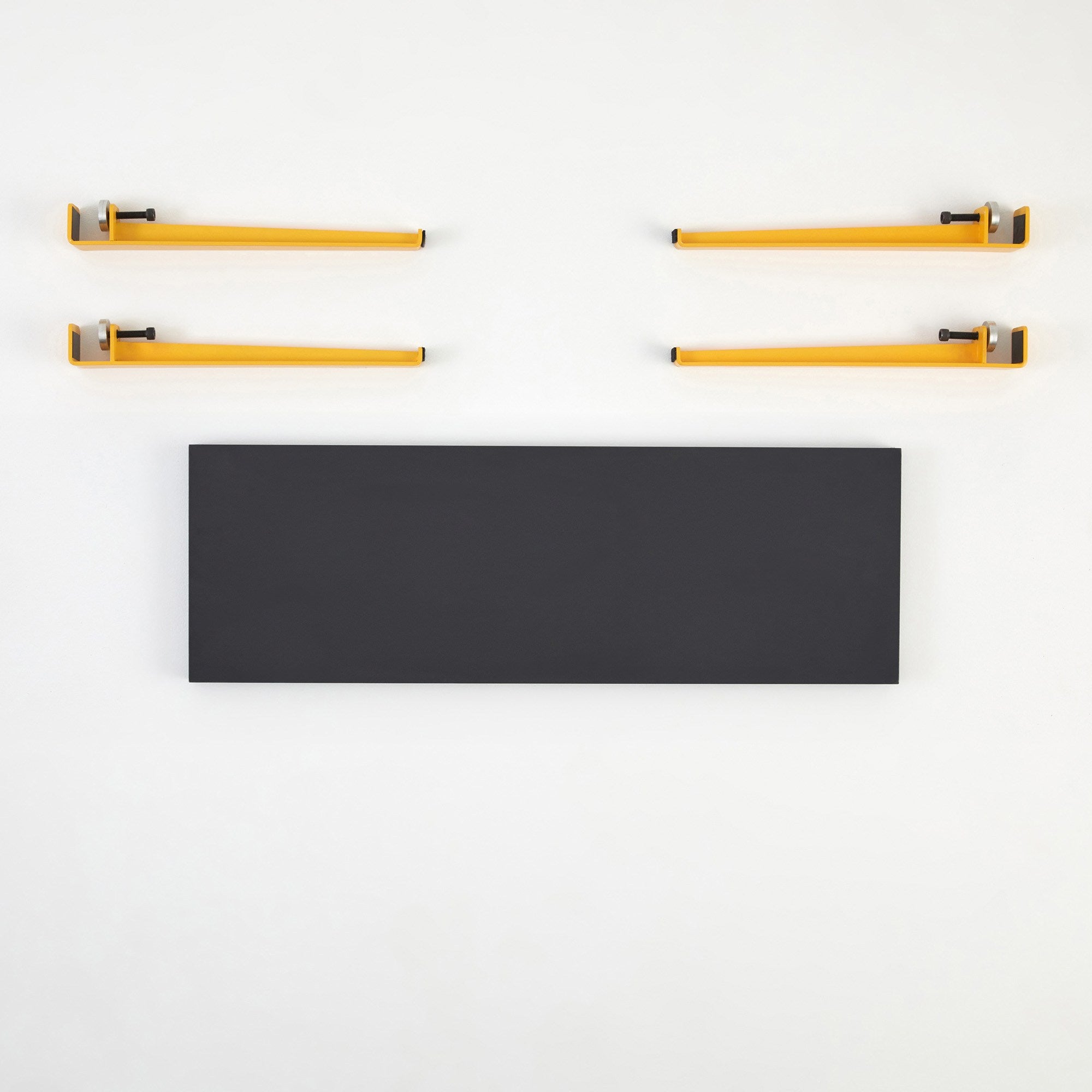 Mesa de Apoio Antracite e Amarela com Pernas de Aço - Montagem Rápida e Fácil 90x45x30cm