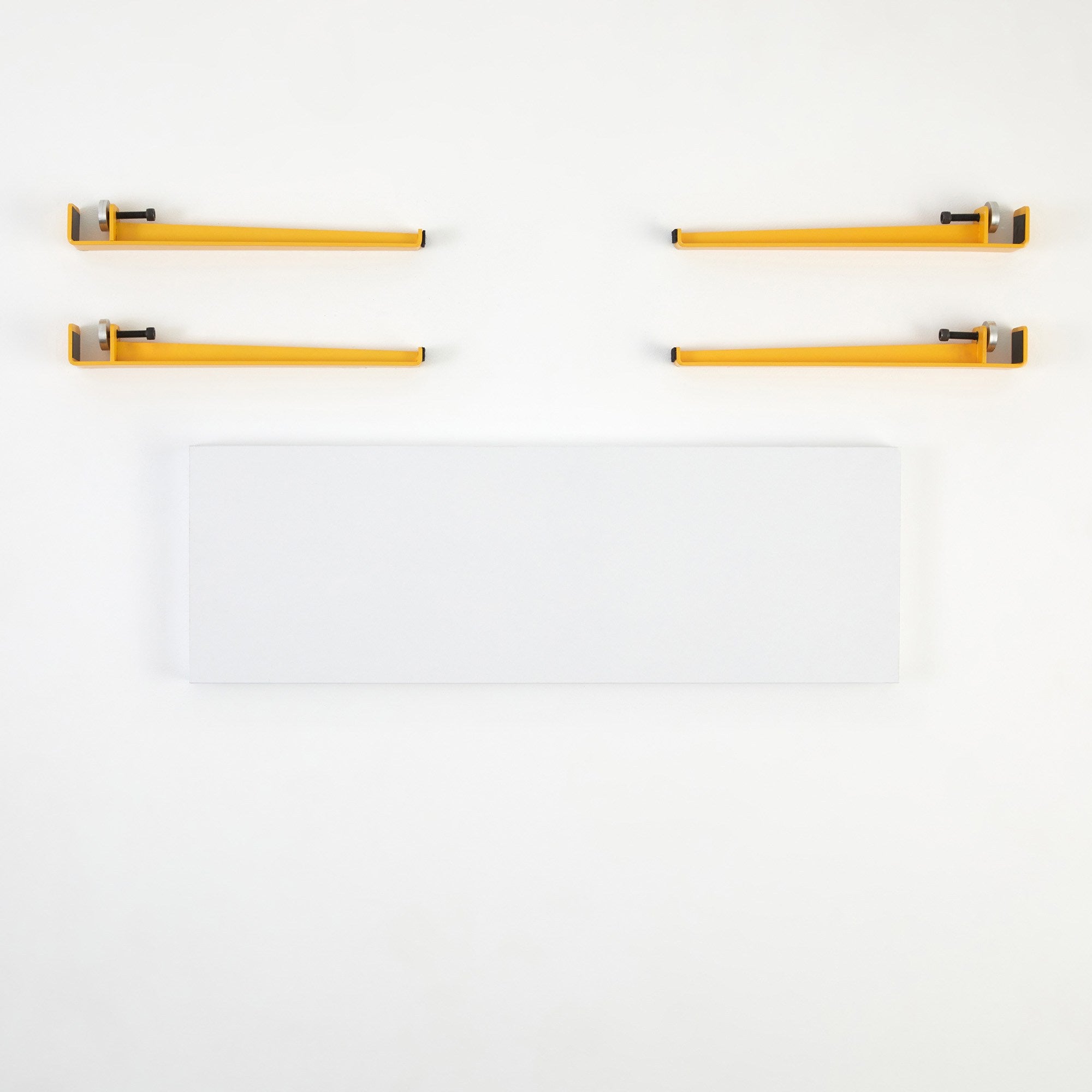 Banco Moderno Branco e Amarelo com Pernas de Aço - Montagem Rápida e Fácil 90cm