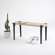 Banco de Madeira com Pernas de Aço - Montagem Rápida e Fácil 90x45x30cm