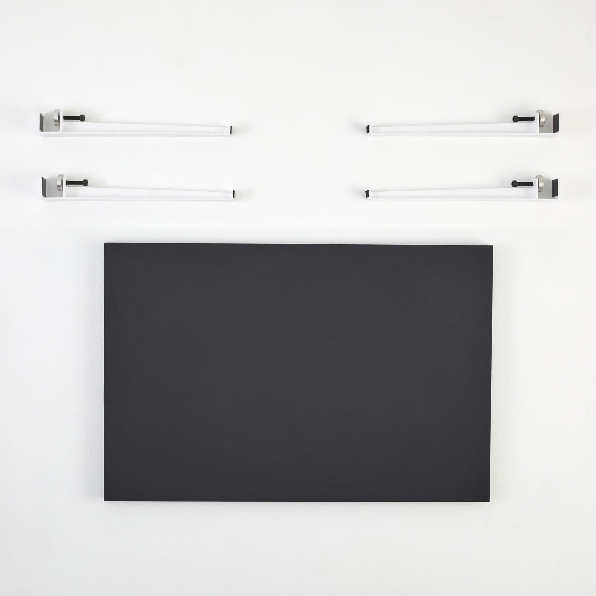 Mesa de Centro Moderna Antracite e Branca com Pernas de Aço - Montagem Rápida e Fácil 90x60cm