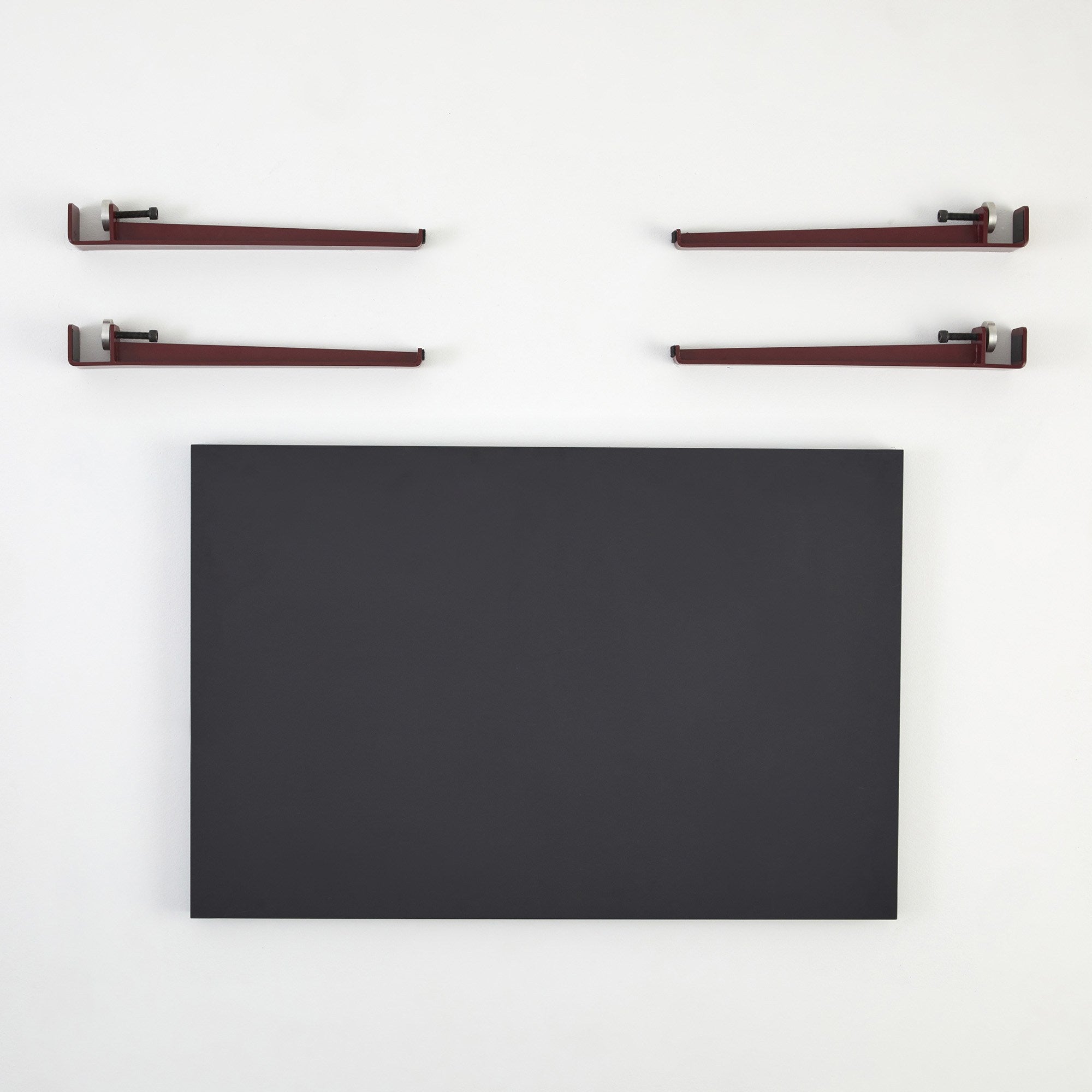 Mesa de Centro Moderna com Pernas de Aço - Design Antracite e Vermelho Bordô, Montagem Rápida e Fácil