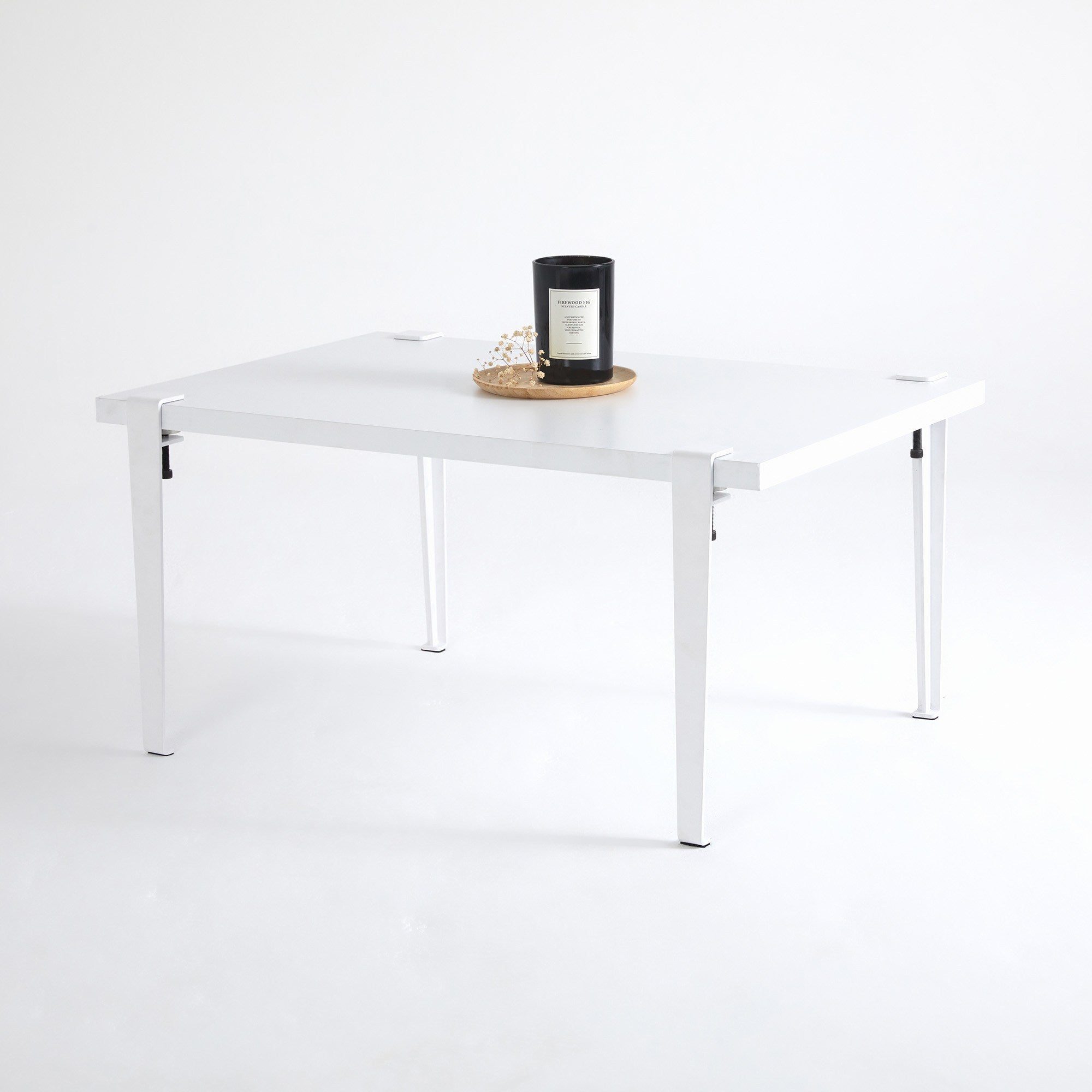 Mesa de Centro Branca com Pernas de Aço - Montagem Rápida e Fácil 90x60cm