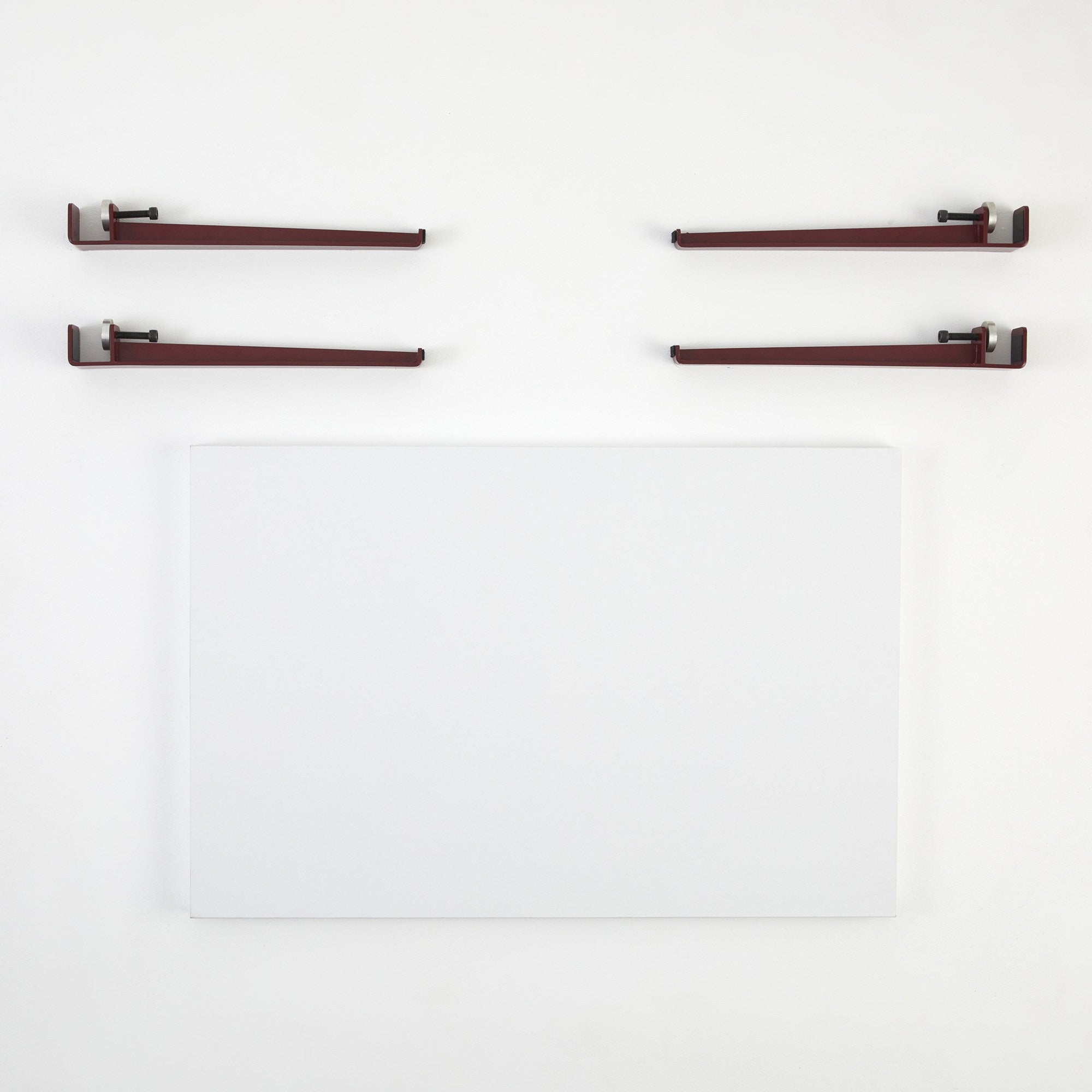 Mesa de Centro Branca e Bordeaux com Pernas de Aço - Montagem Rápida e Fácil 90x60cm