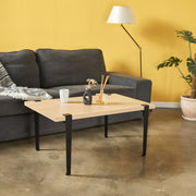 Mesa de Centro Preta com Pernas de Aço - Montagem Rápida e Fácil 90x60cm