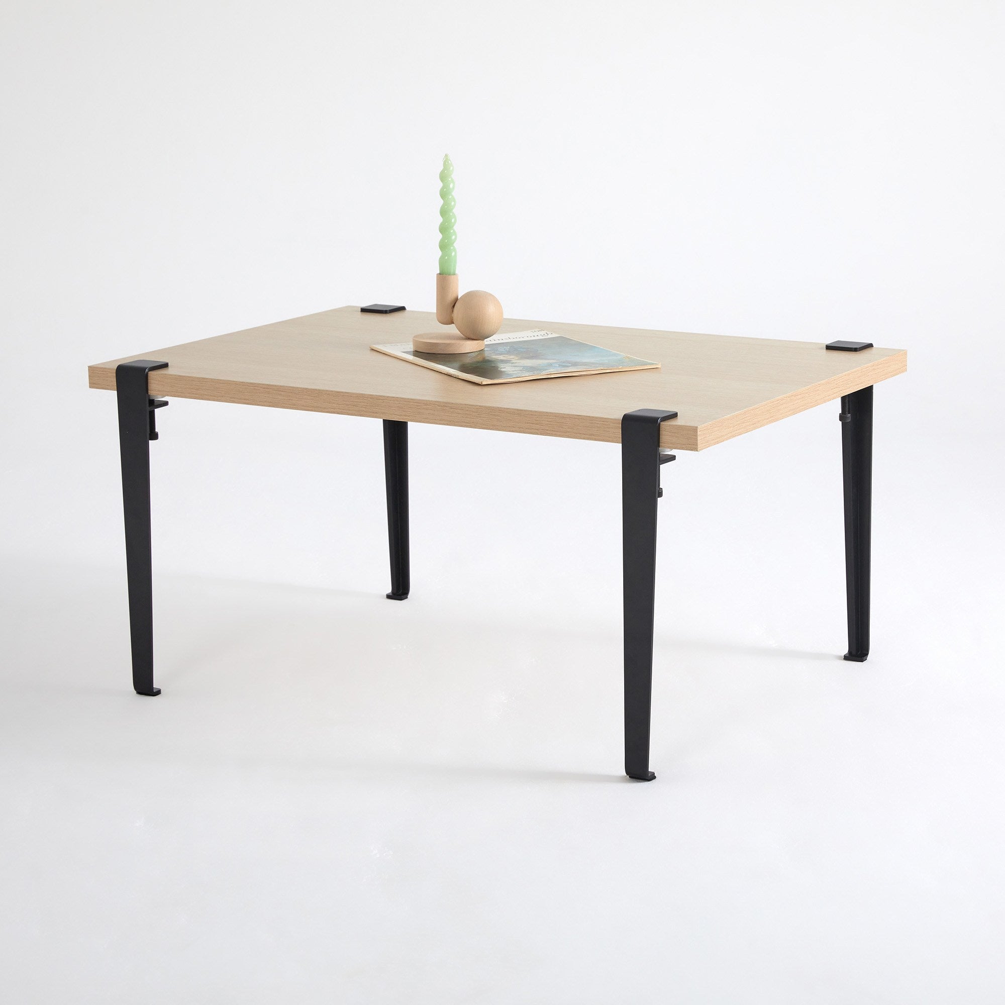 Mesa de Centro Preta com Pernas de Aço - Montagem Rápida e Fácil 90x60cm