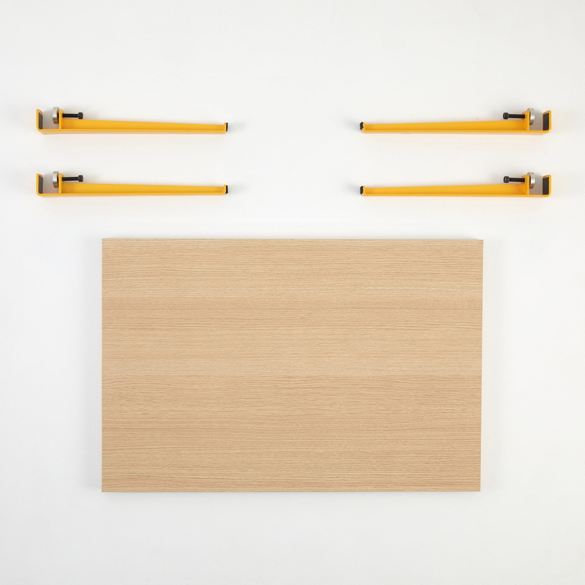 Mesa de Centro Amarela em Madeira com Pernas de Aço - Montagem Rápida e Fácil 90x60cm