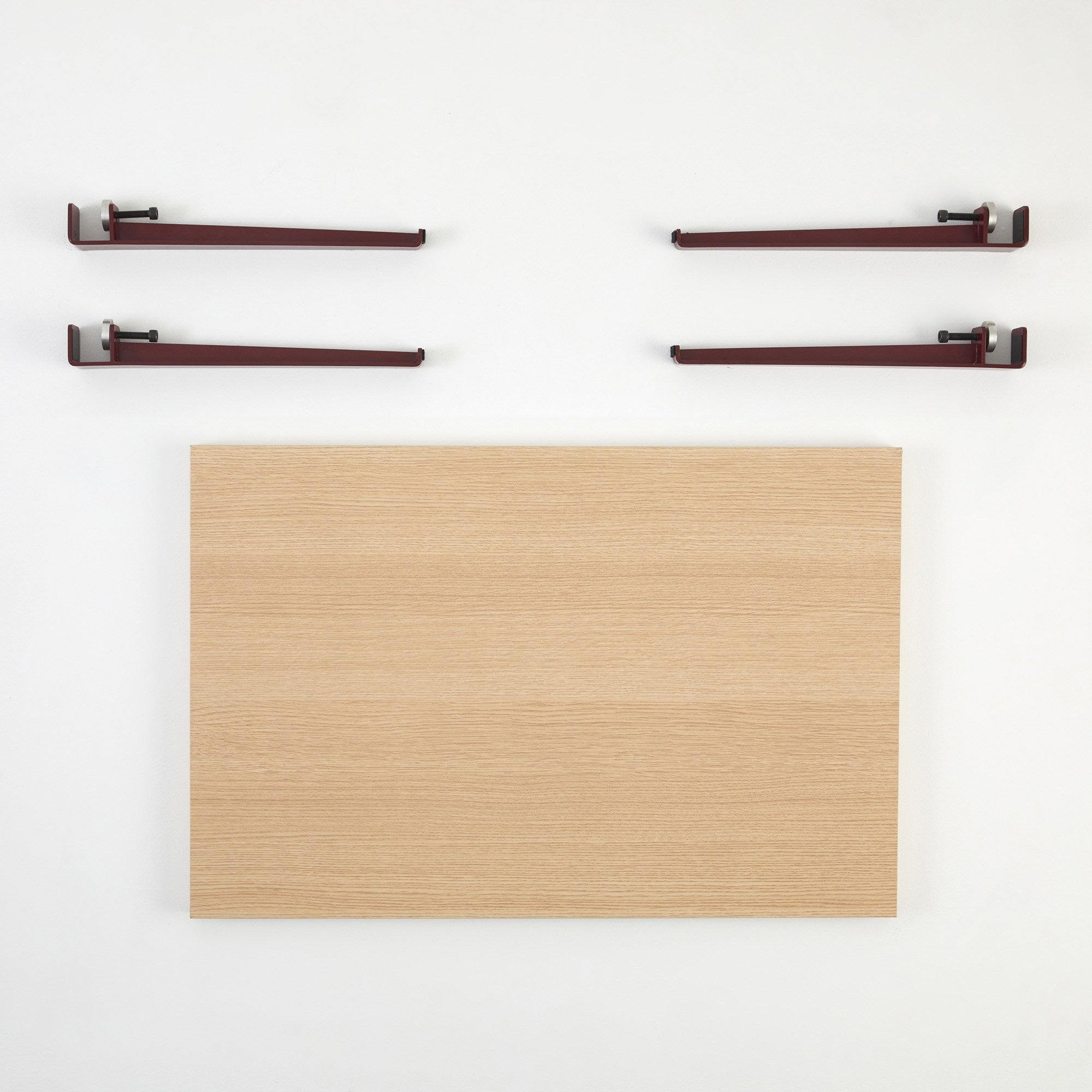 Mesa de Centro em Madeira Burgundy com Pernas de Aço - Montagem Rápida e Fácil 90x60cm