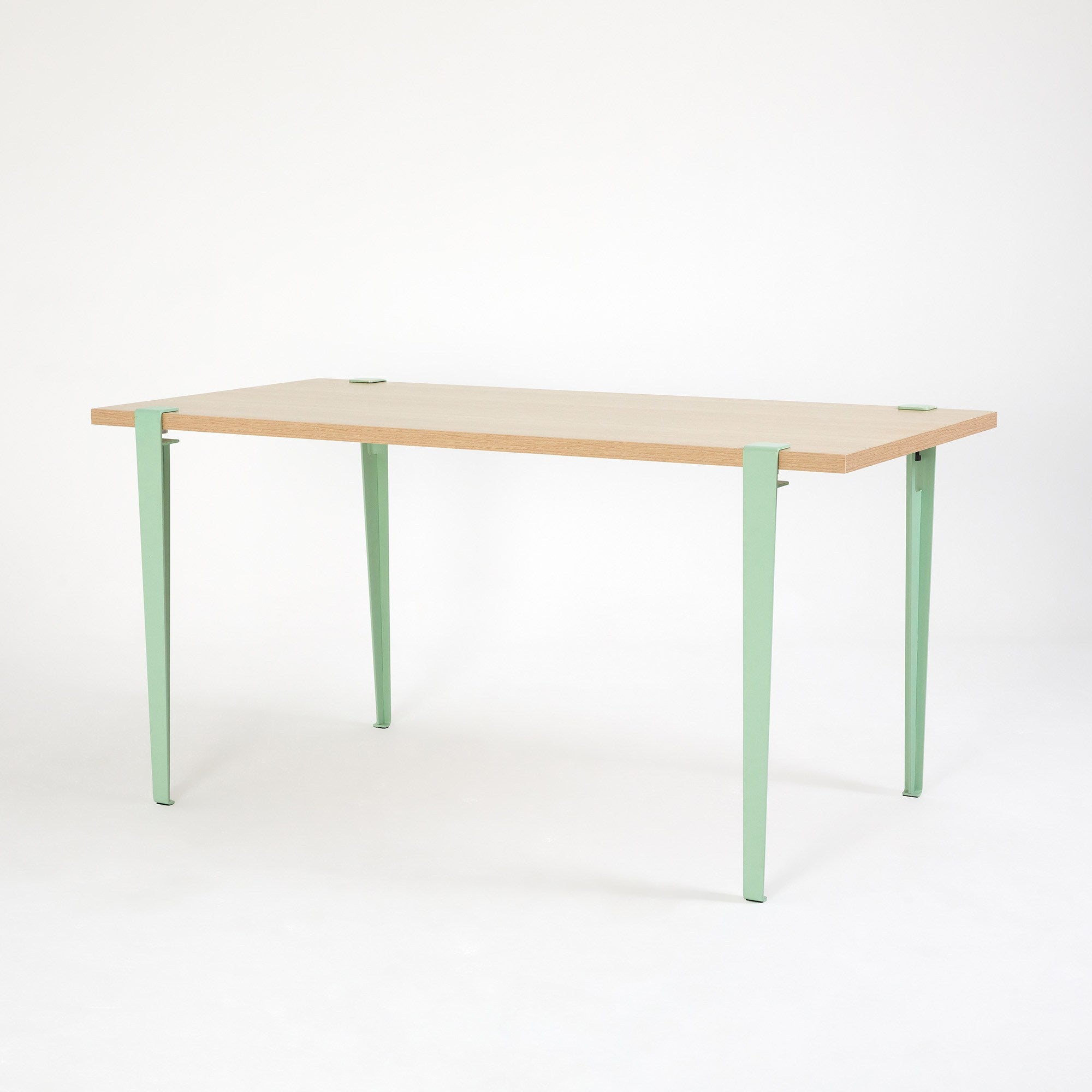 Mesa de Jantar Moderna em Verde Menta com Pernas de Aço - 150cm x 75cm, Montagem Rápida e Fácil