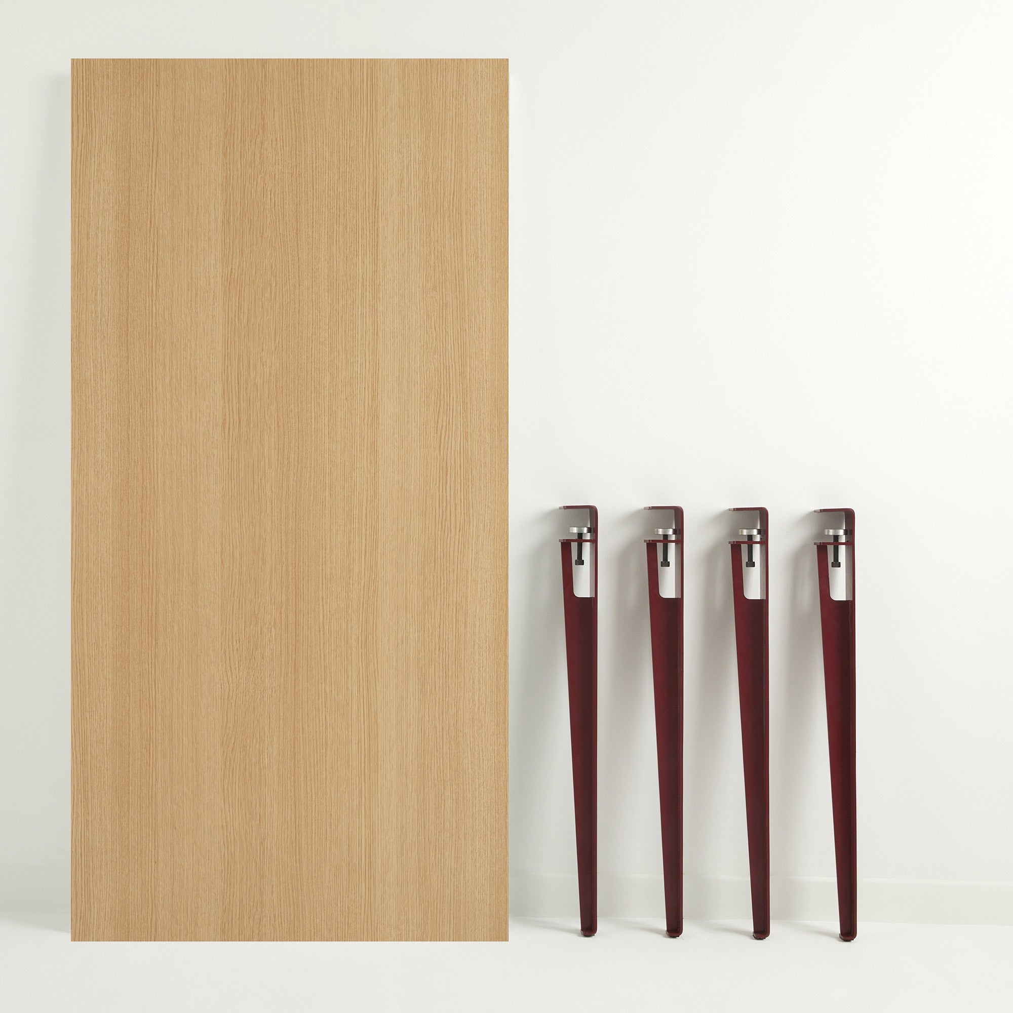Mesa de Jantar Elegante Borgonha com Pernas de Aço - 150cm, Montagem Rápida e Fácil