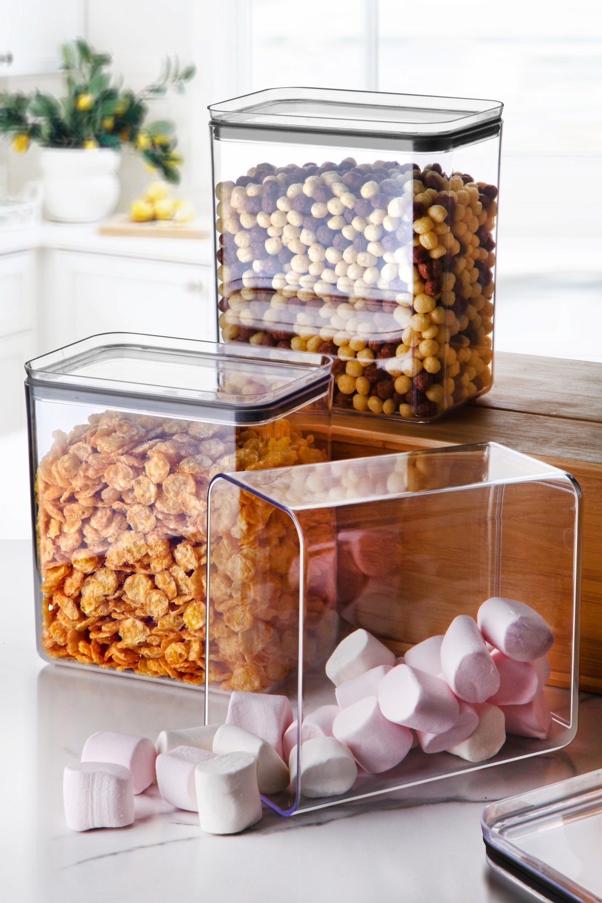 Conjunto de caixas de armazenamento – 16.5 x 10.5 x 19 cm – Transparente – Plástico