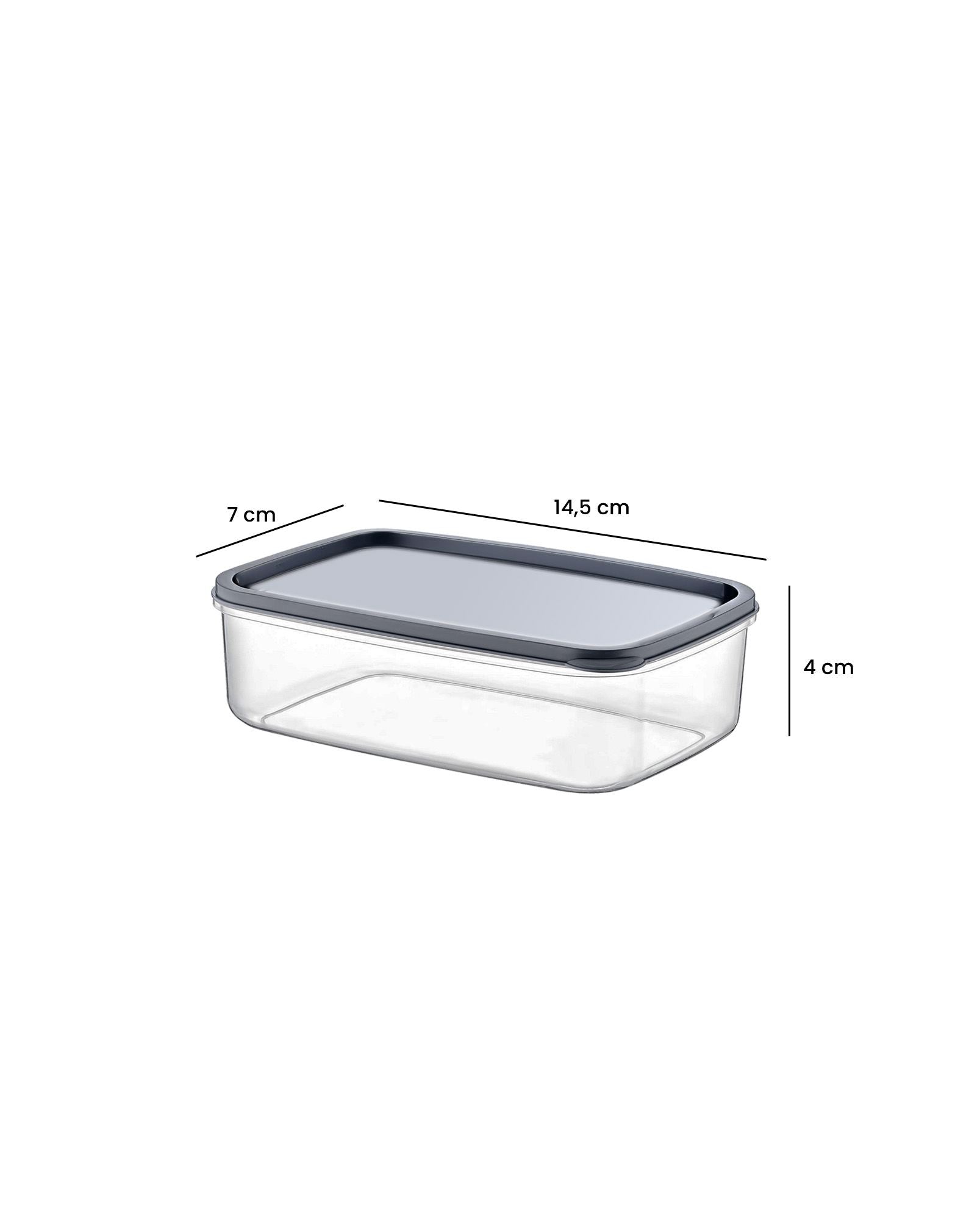 Conjunto de caixas de armazenamento – 22,5 x 15 x 8 cm, 20,5 x 13 x 7 cm, 18,5 x 11 x 6 cm, 16,5 x 9 x 5 cm, 14,5 x 7 x 4 cm – Transparente – Plástico