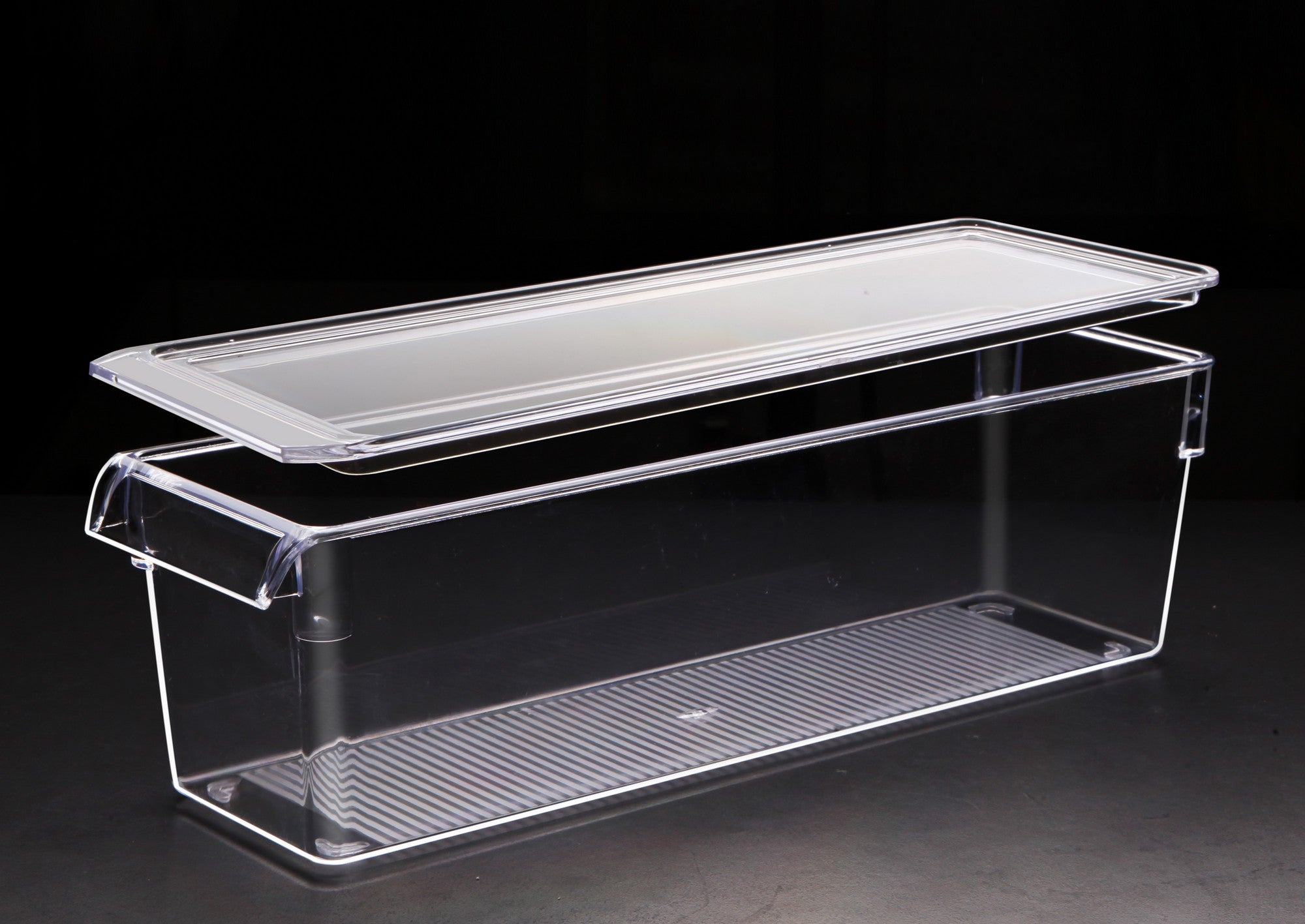 Conjunto organizador de geladeira – 3 peças – Transparente – Plástico