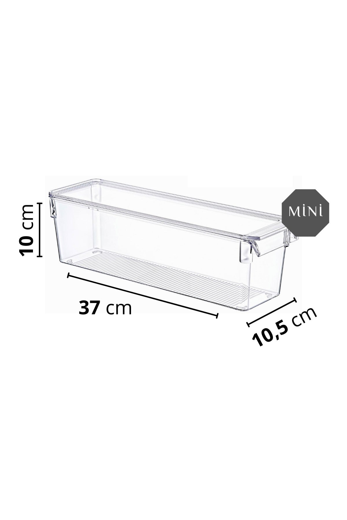 Conjunto organizador de geladeira – 3 peças – Transparente – Plástico