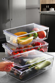 Conjunto de Organizadores de Geladeira – 37 x 20,5 x 10 cm – Transparente – Plástico