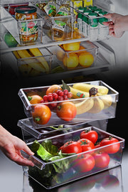 Conjunto de Organizadores de Geladeira – 37 x 20,5 x 10 cm – Transparente – Plástico
