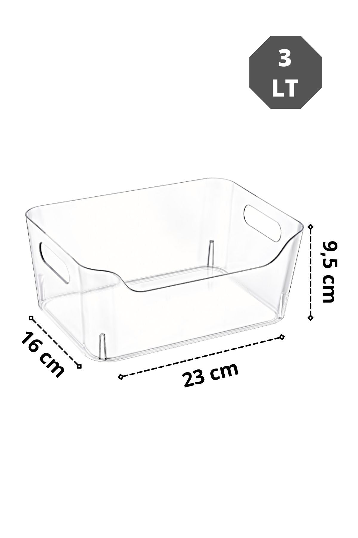 Conjunto de Organizadores de Geladeira – 30,5 x 21,5 x 12,5 cm – Transparente – Plástico