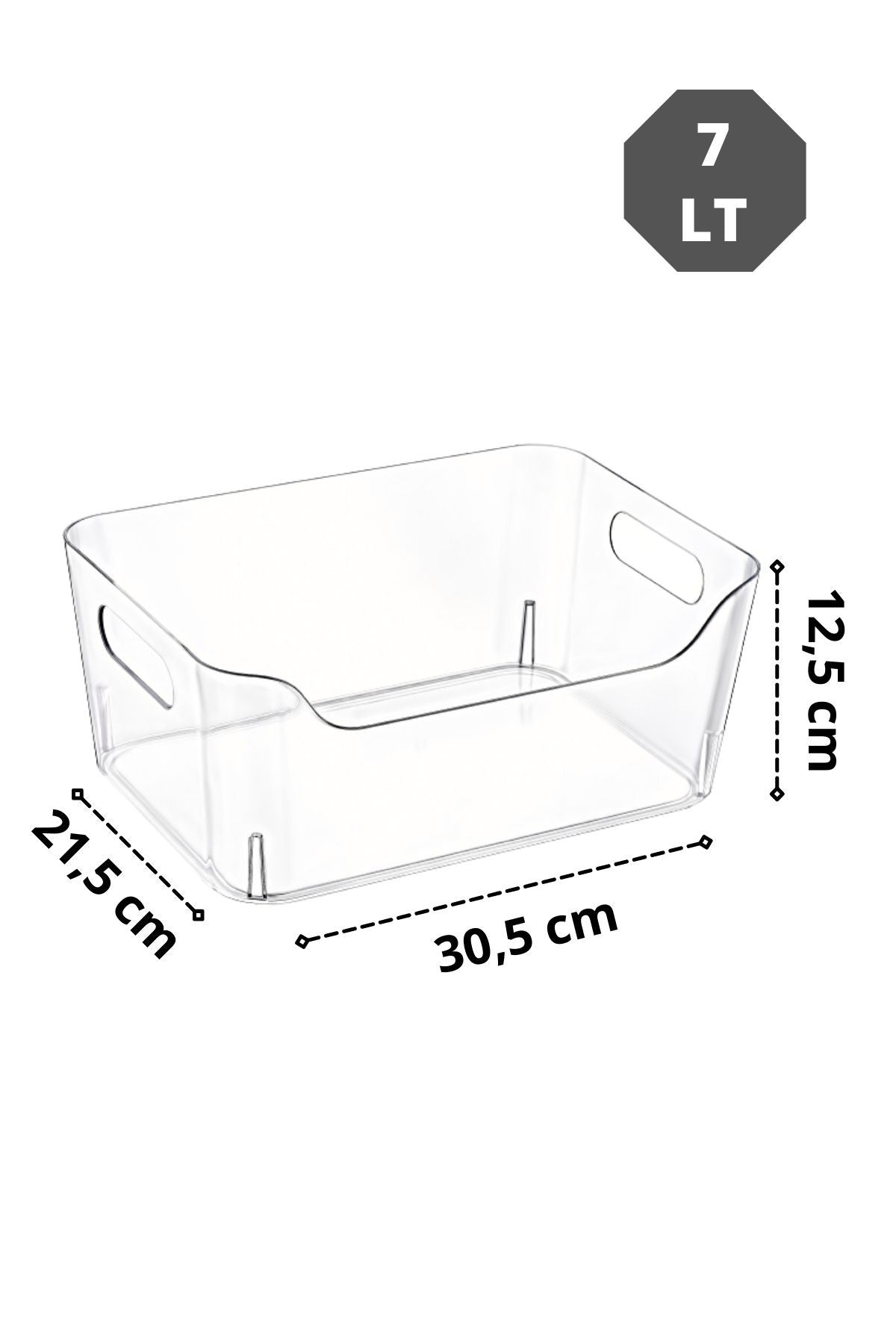 Conjunto organizador de geladeira – 30,5 x 21,5 x 12,5 cm – Transparente – Plástico