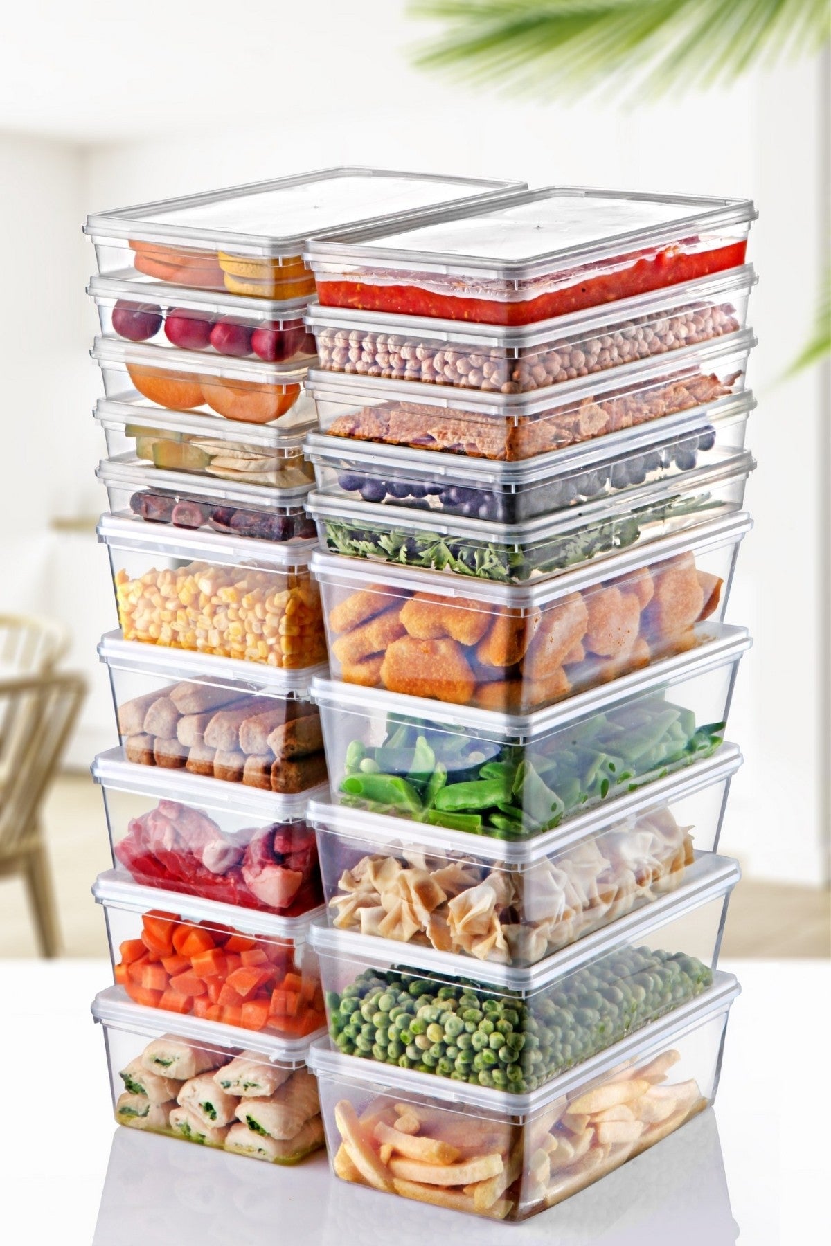 Conjunto de caixas de armazenamento – 10 caixas pequenas (14 x 11 x 11,5 cm) e 10 caixas grandes (14 x 23,5 x 7,5 cm) – Transparente – Plástico