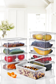 Conjunto de Caixas de Armazenamento – 14 x 23,5 x 7,5 cm – Transparente – Plástico