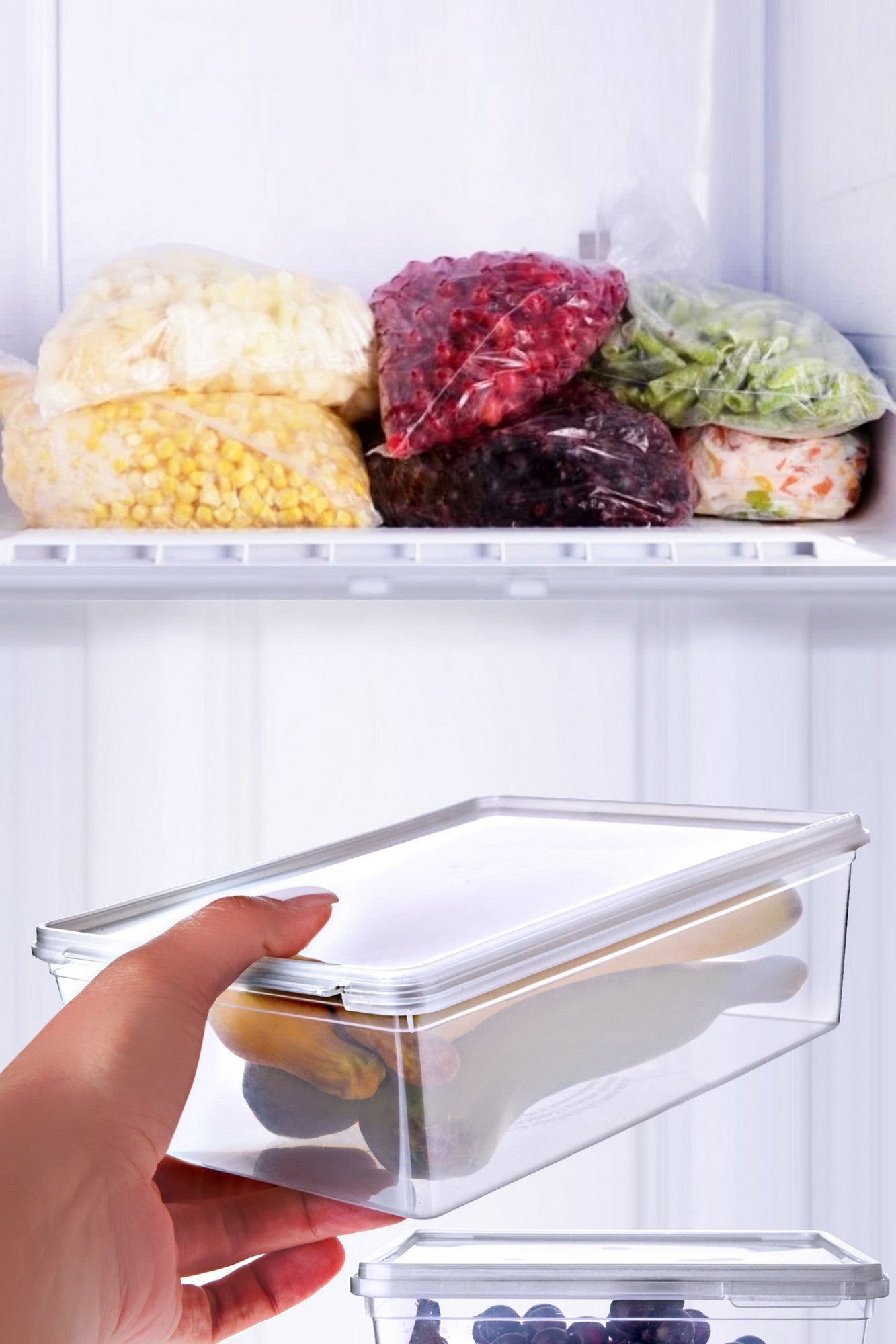 Conjunto de Caixas de Armazenamento – 14 x 23,5 x 7,5 cm – Transparente – Plástico