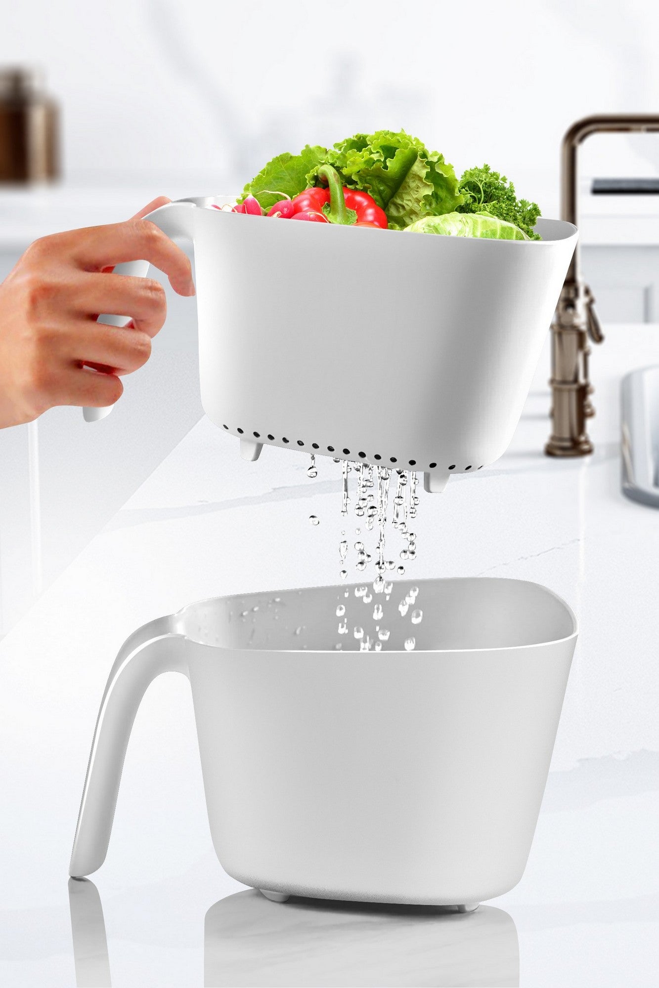 Conjunto de Coadores – 24 x 21 x 14 cm – Branco – Plástico