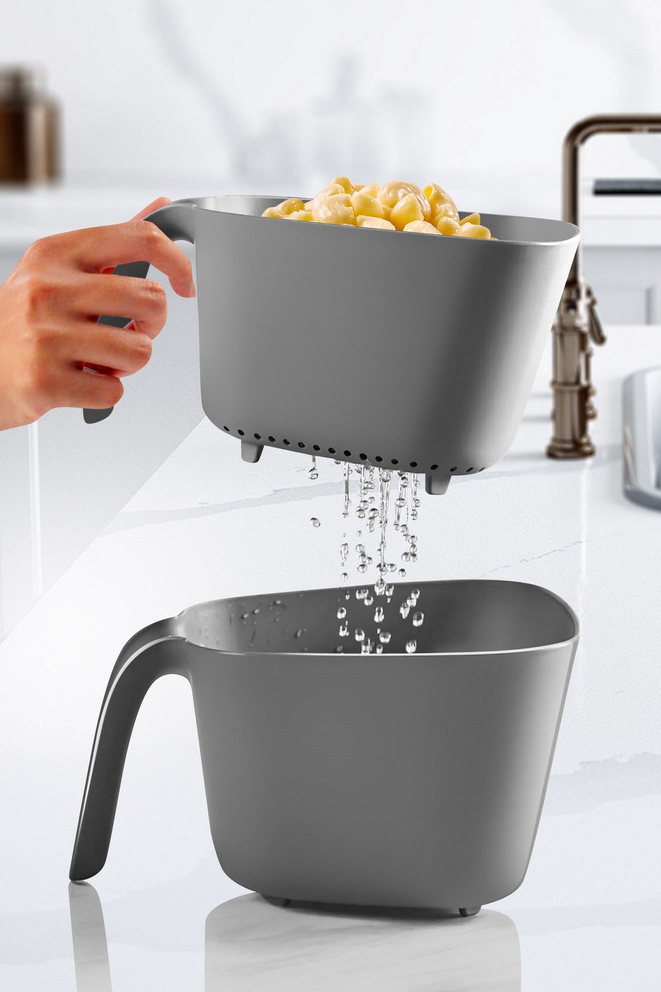 Conjunto de Coadores (2 peças) – 24 x 21 x 14 cm – Antracite – Plástico