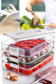 Conjunto de Caixas de Armazenamento – 30 x 21,5 x 5 cm – Branco – Plástico